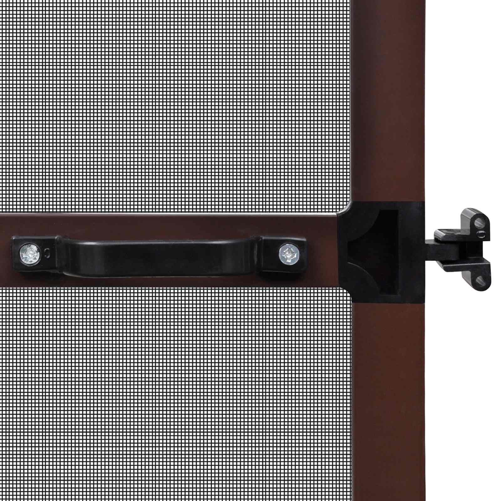 Schermo Insetti a Battente Marrone e Nero 100 x 215 cm
