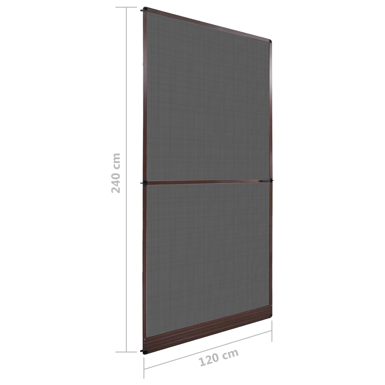 Schermo Insetti a Battente Marrone e Nero 120 x 240 cm