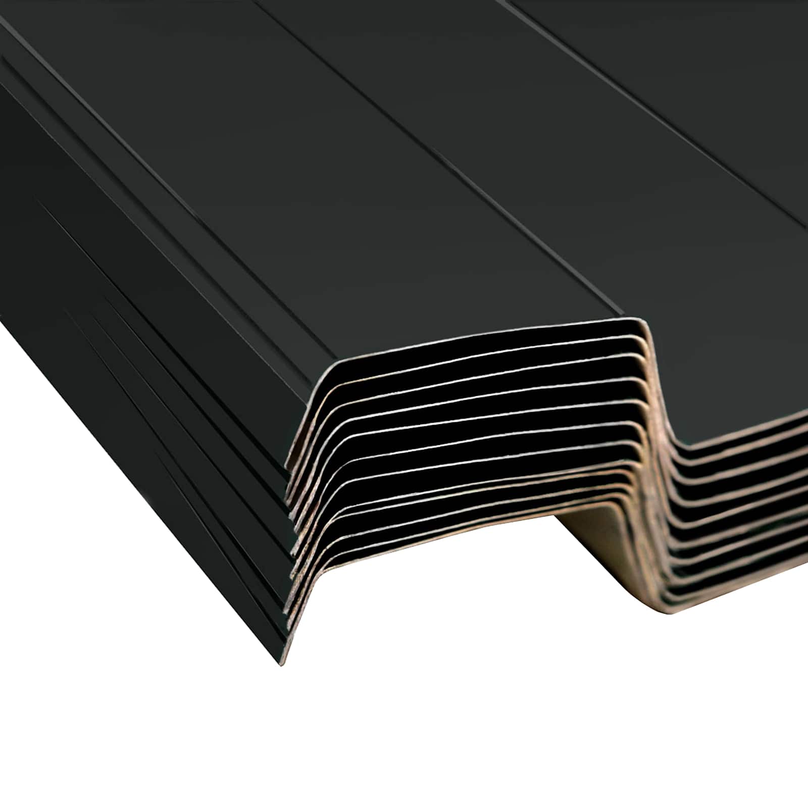 Pannello per tetto 12 pz Antracite 129 x 45 cm Acciaio zincato