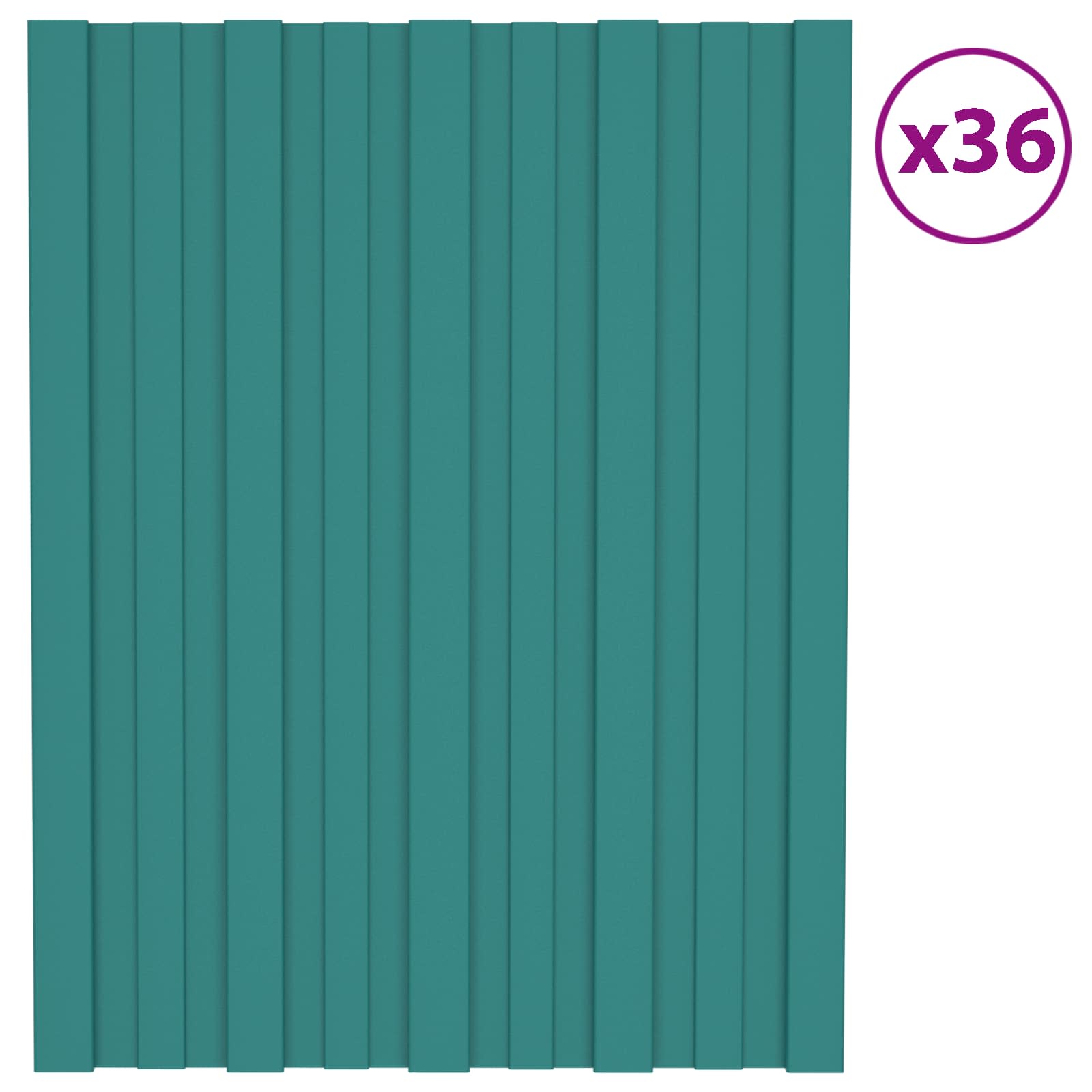 Pannello per tetto 36 pz Verde 60 x 45 cm Acciaio zincato