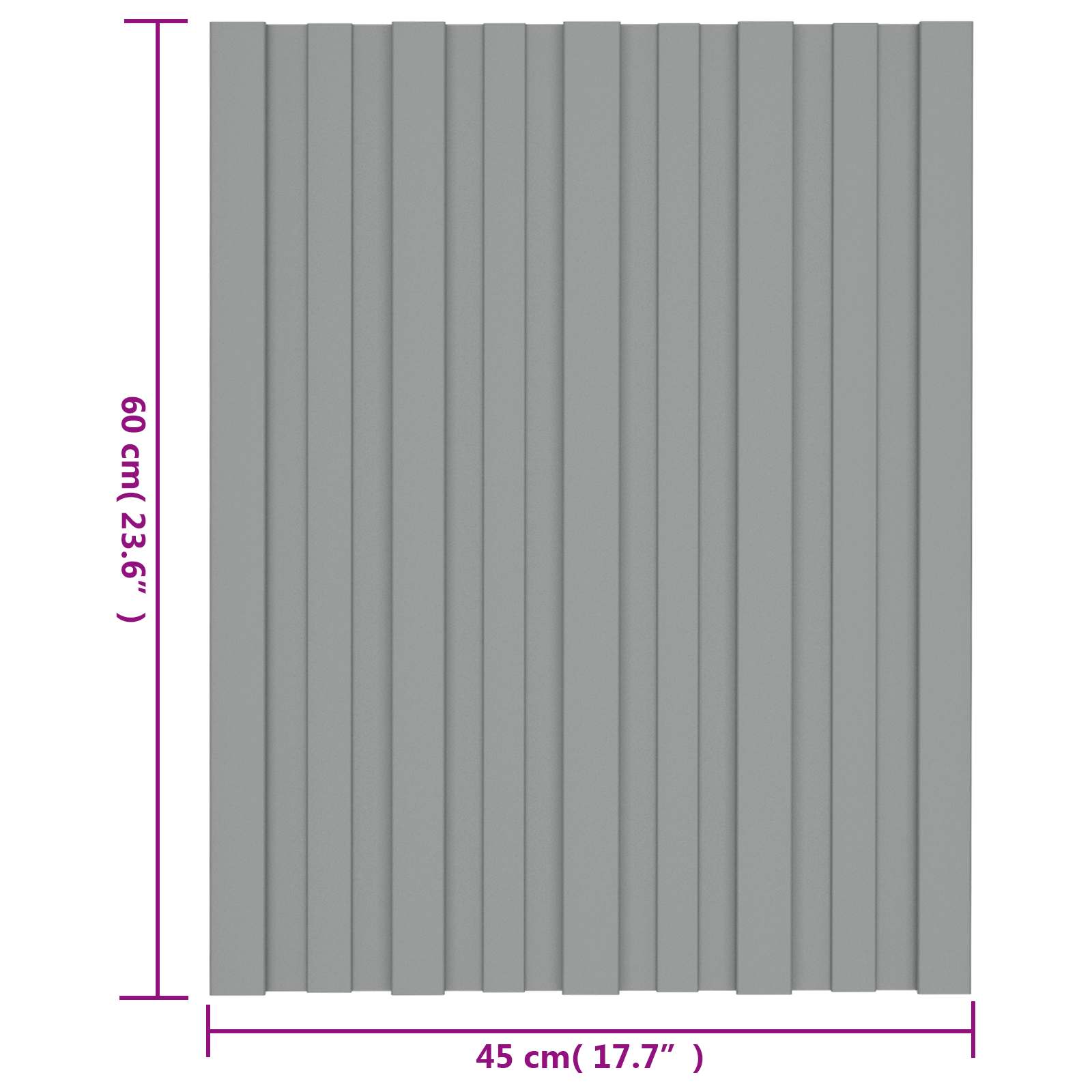 Pannello per tetto 36 pz Grigio 60 x 45 cm Acciaio zincato