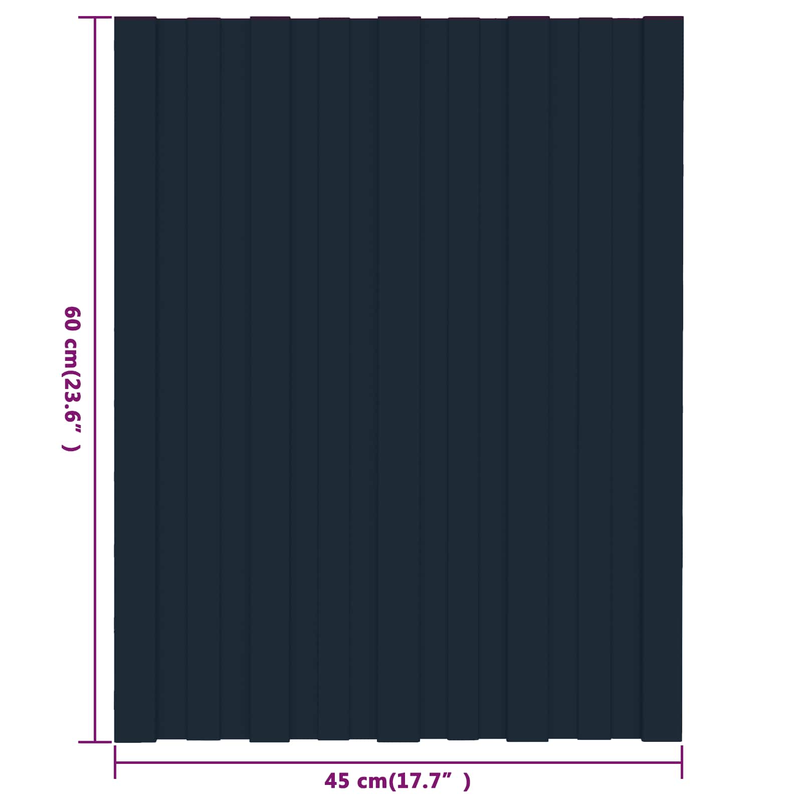 Pannello per tetto 12 pz Antracite 60 x 45 cm Acciaio zincato