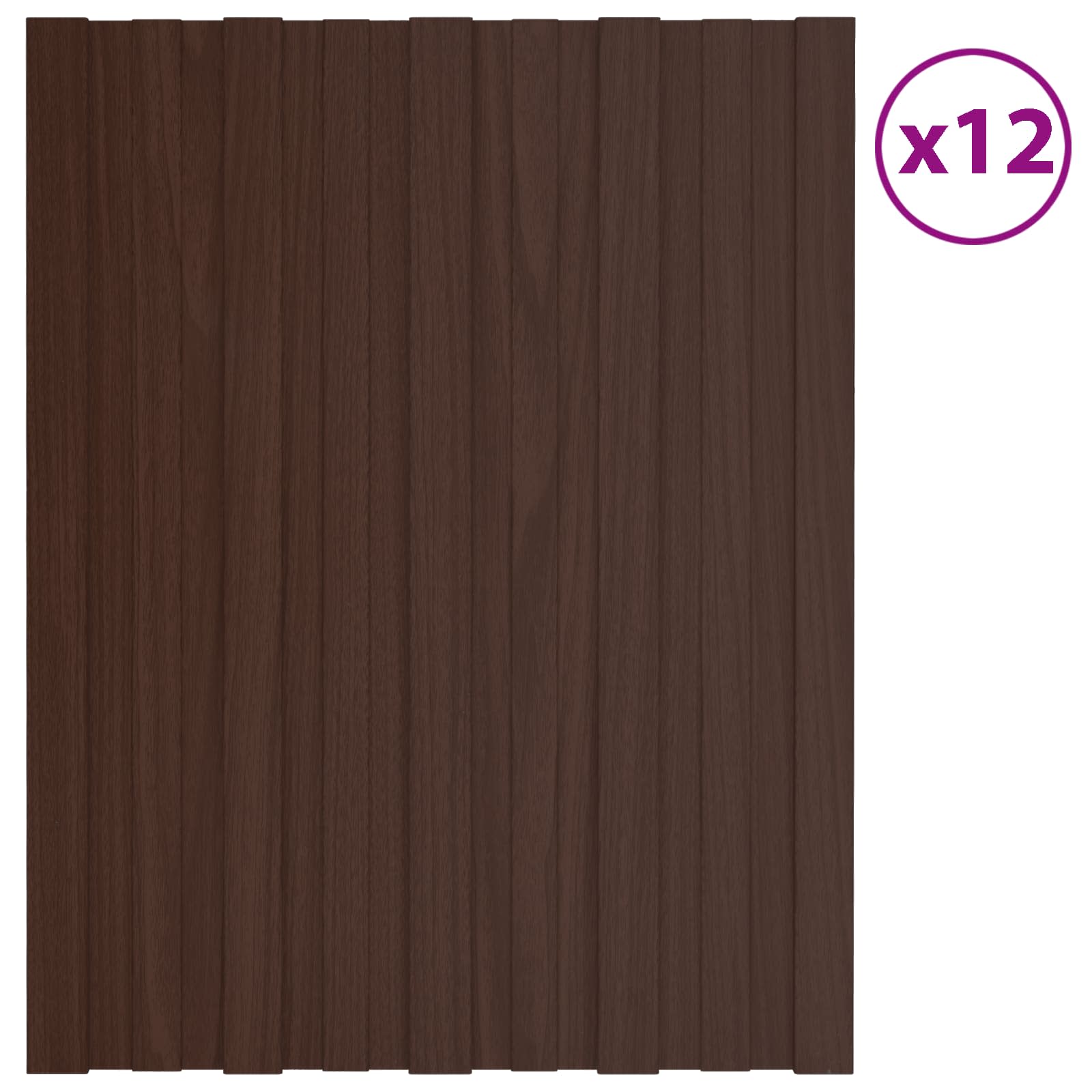 Pannello per tetto 12 pz Marrone 60 x 45 cm Acciaio zincato
