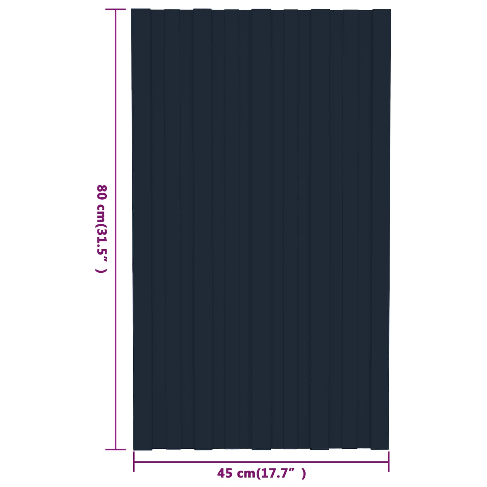 Pannello per tetto 36 pz Antracite 80 x 45 cm Acciaio zincato