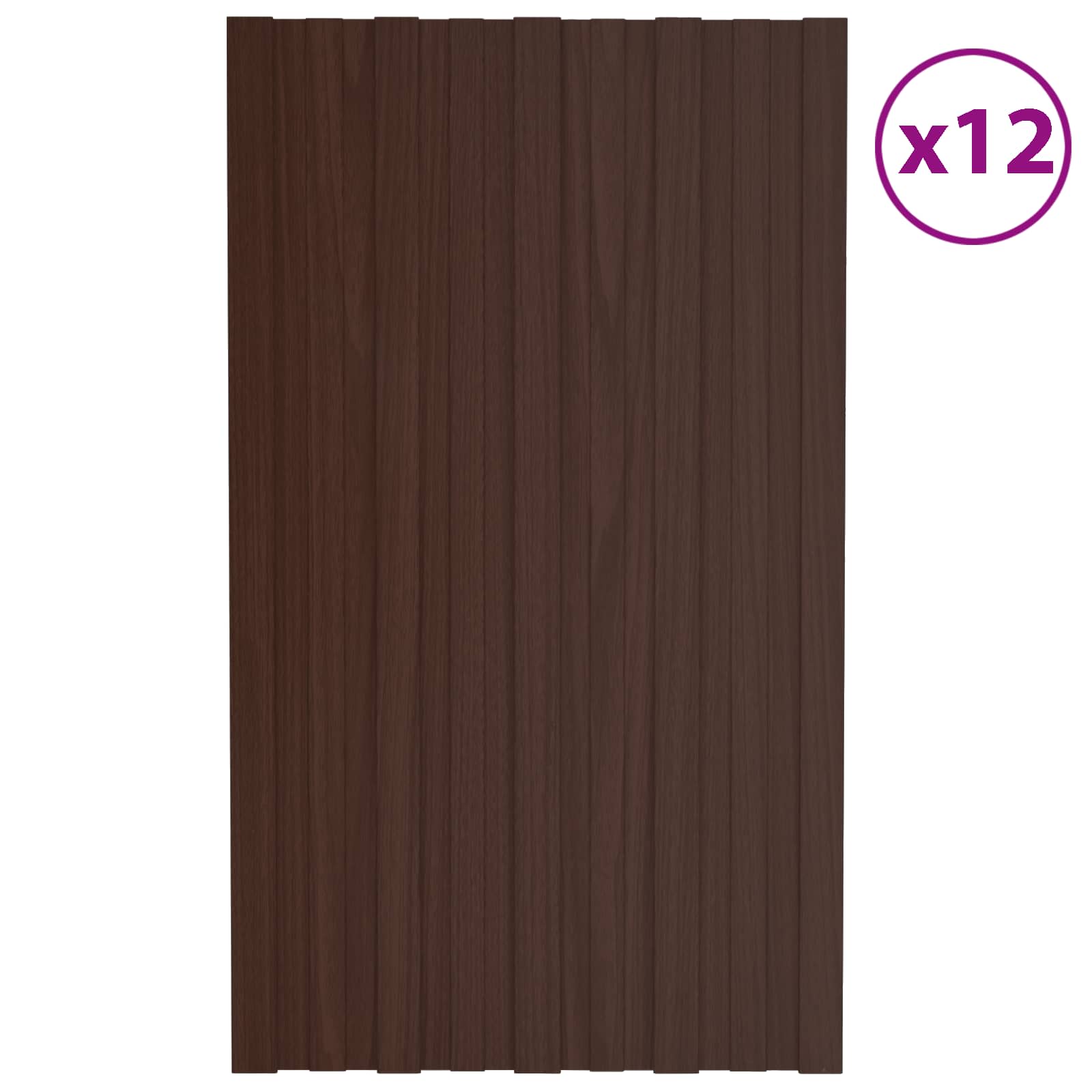 Pannello per tetto 12 pz Marrone 80 x 45 cm Acciaio zincato