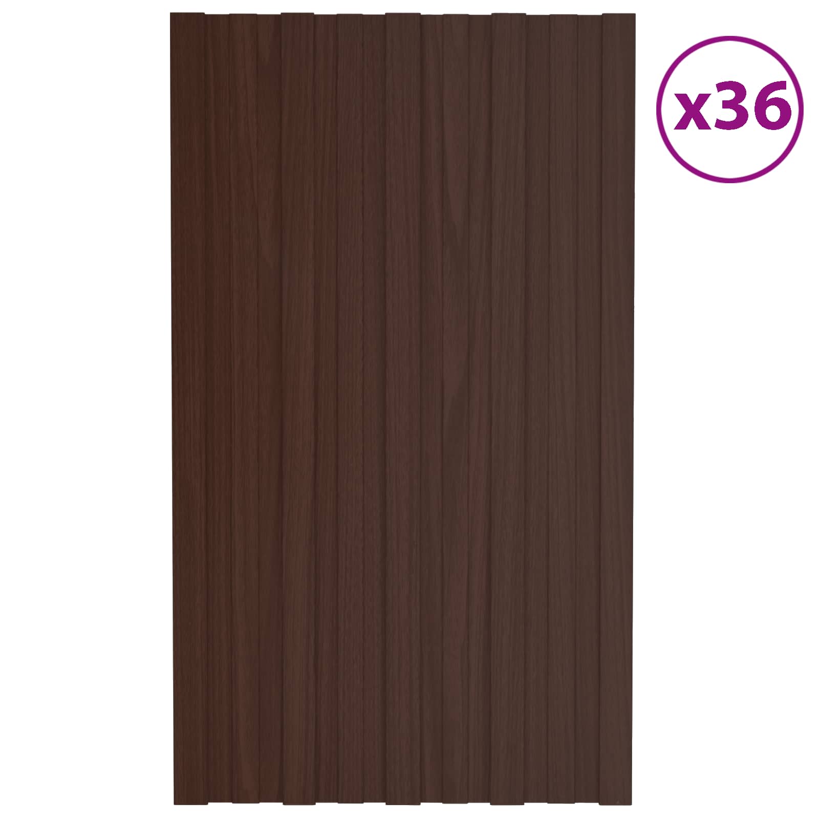 Pannello per tetto 36 pz Marrone 80 x 45 cm Acciaio zincato