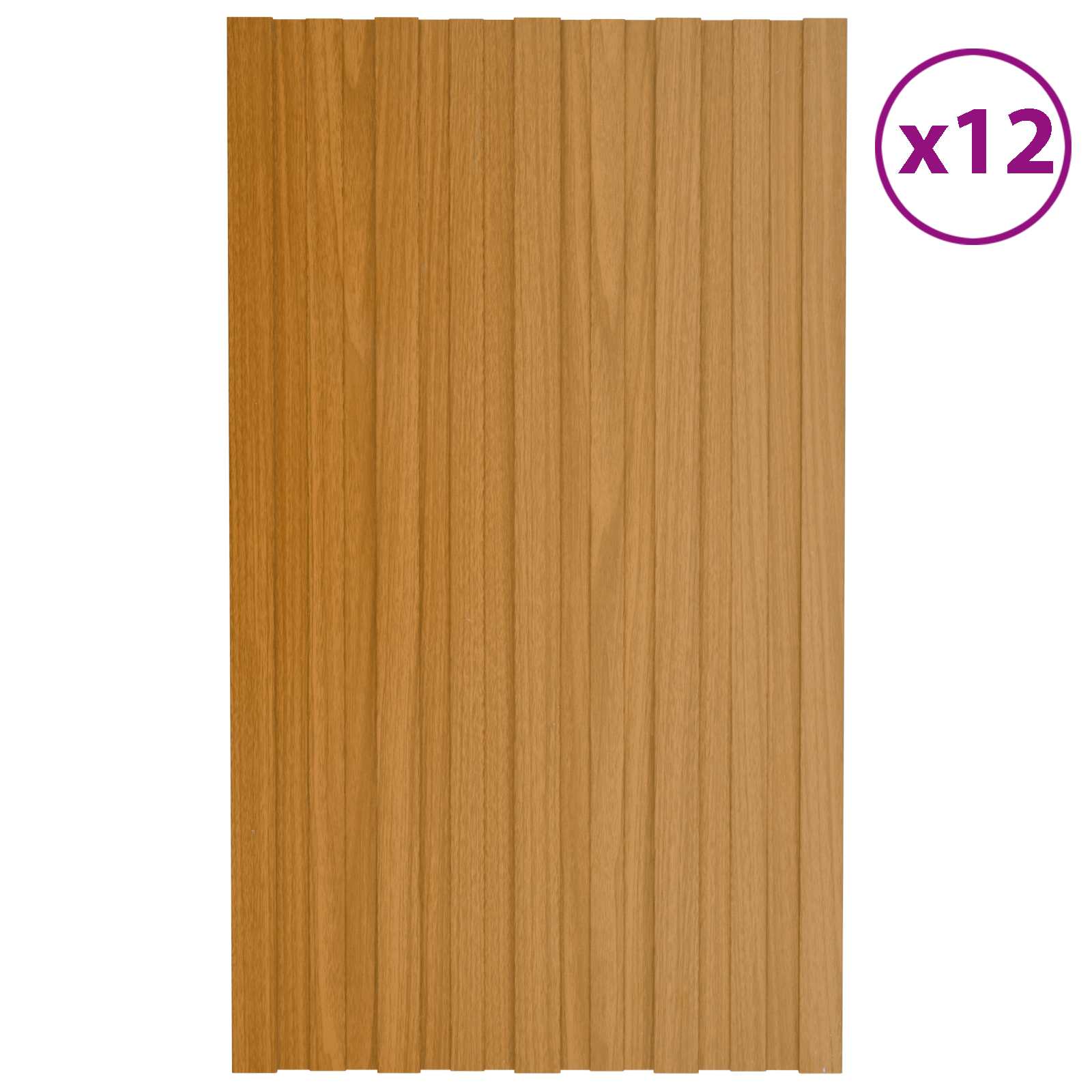 Pannello per tetto 12 pz Naturale 80 x 45 cm Acciaio zincato