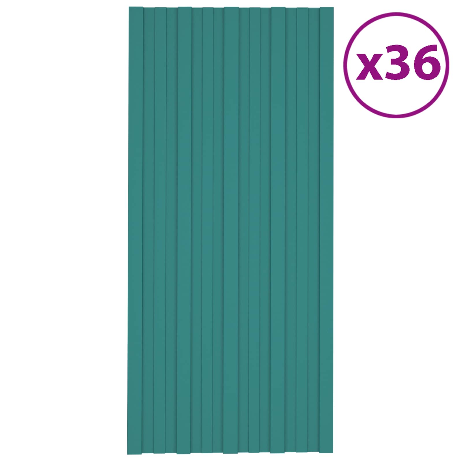 Pannello per tetto 36 pz Verde 100 x 45 cm Acciaio zincato