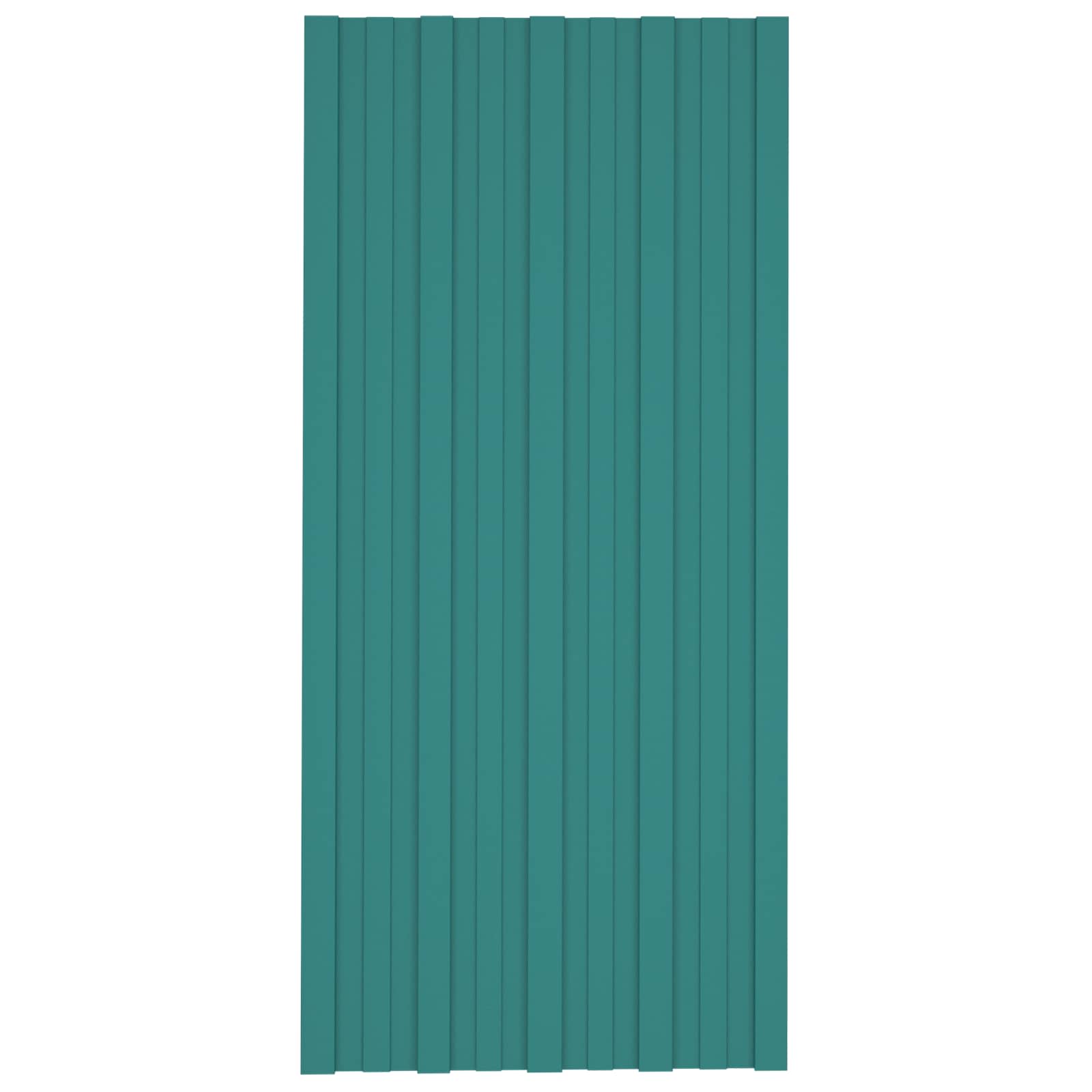 Pannello per tetto 36 pz Verde 100 x 45 cm Acciaio zincato