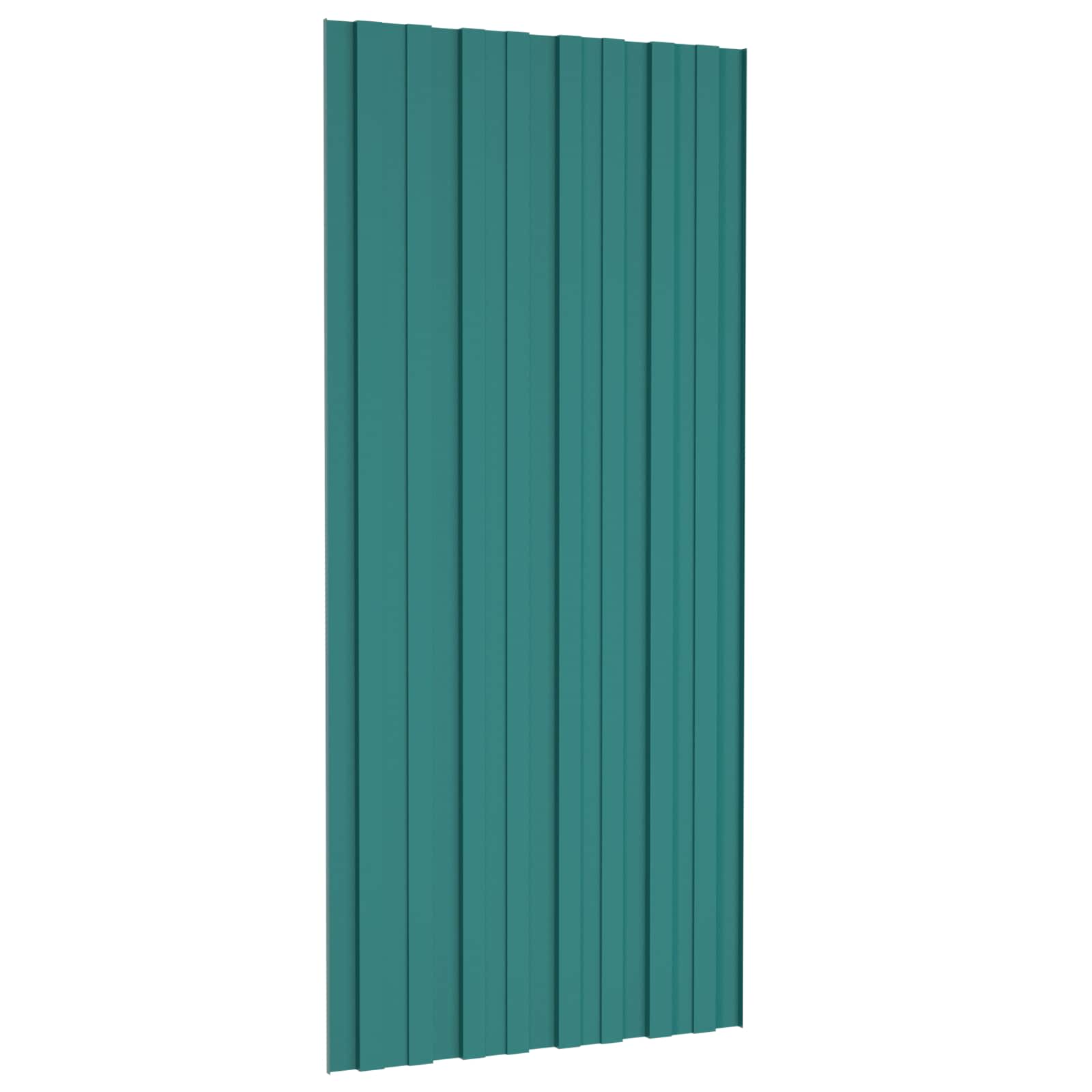 Pannello per tetto 36 pz Verde 100 x 45 cm Acciaio zincato