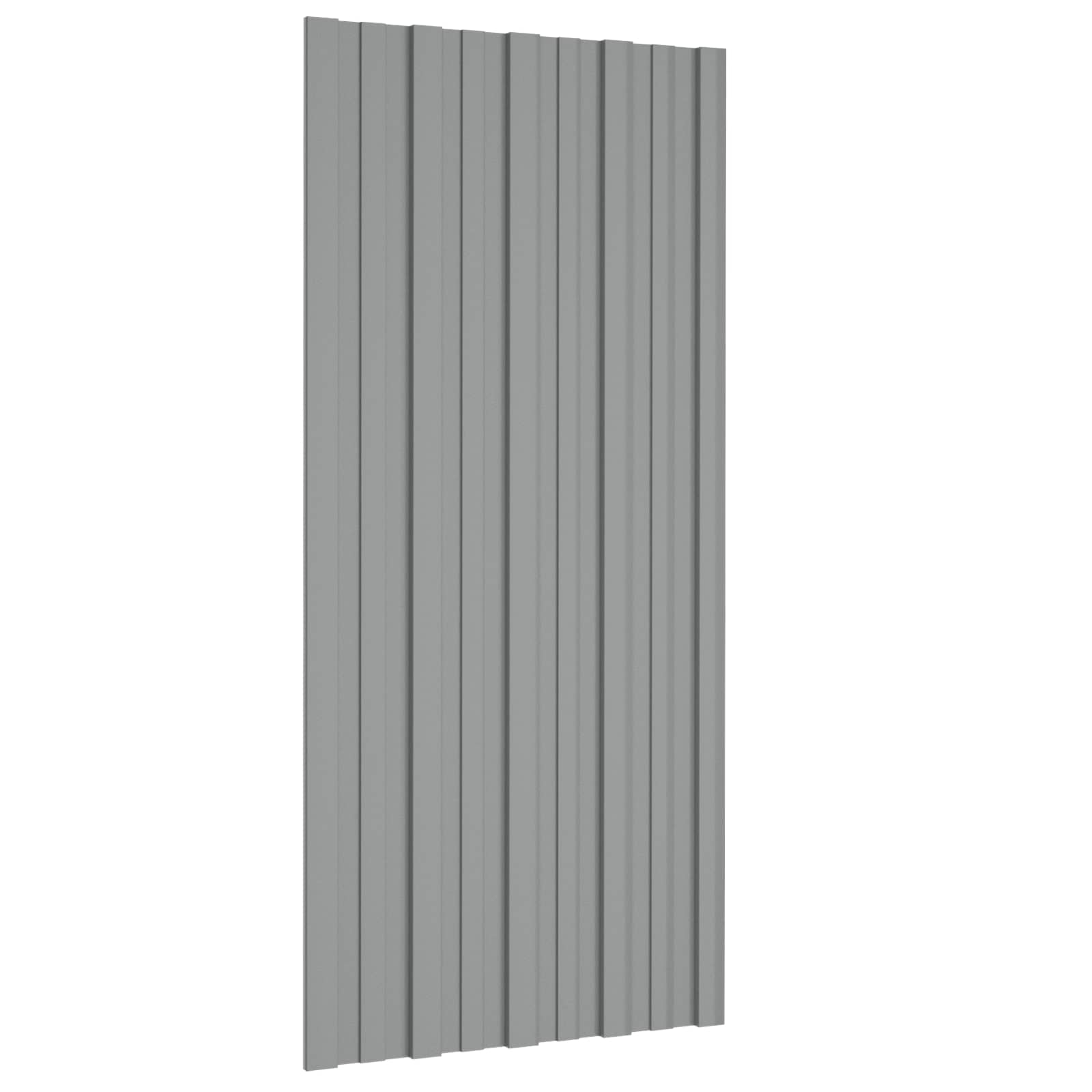 Pannello per tetto 12 pz Grigio 100 x 45 cm Acciaio zincato