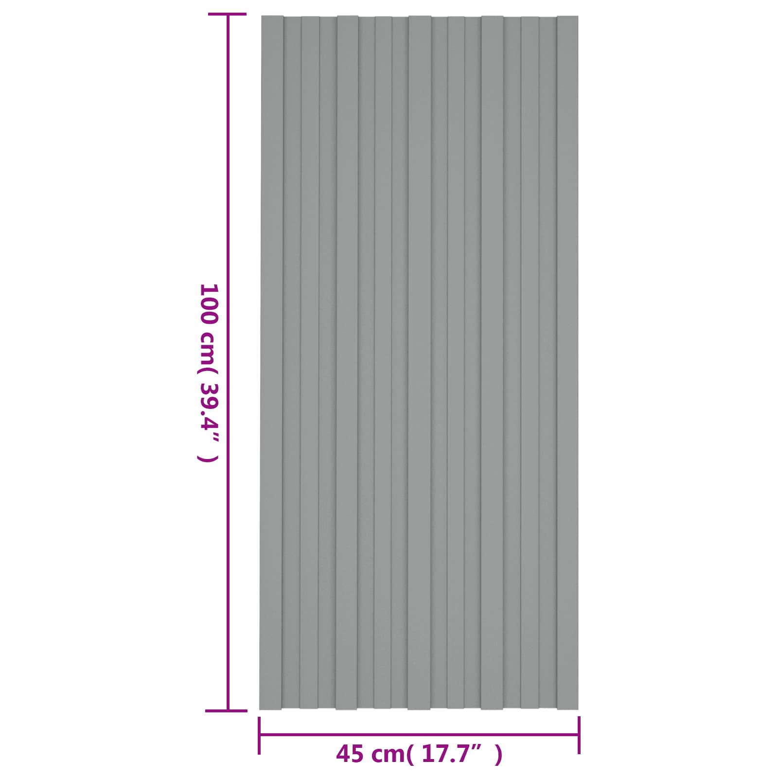 Pannello per tetto 12 pz Grigio 100 x 45 cm Acciaio zincato