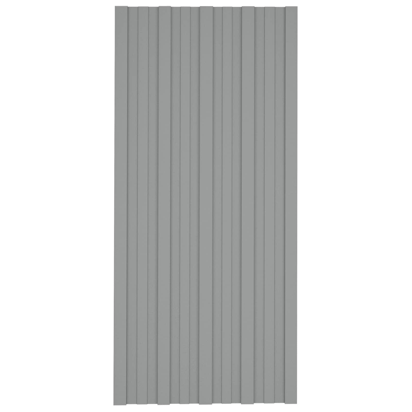 Pannello per tetto 36 pz Grigio 100 x 45 cm Acciaio zincato