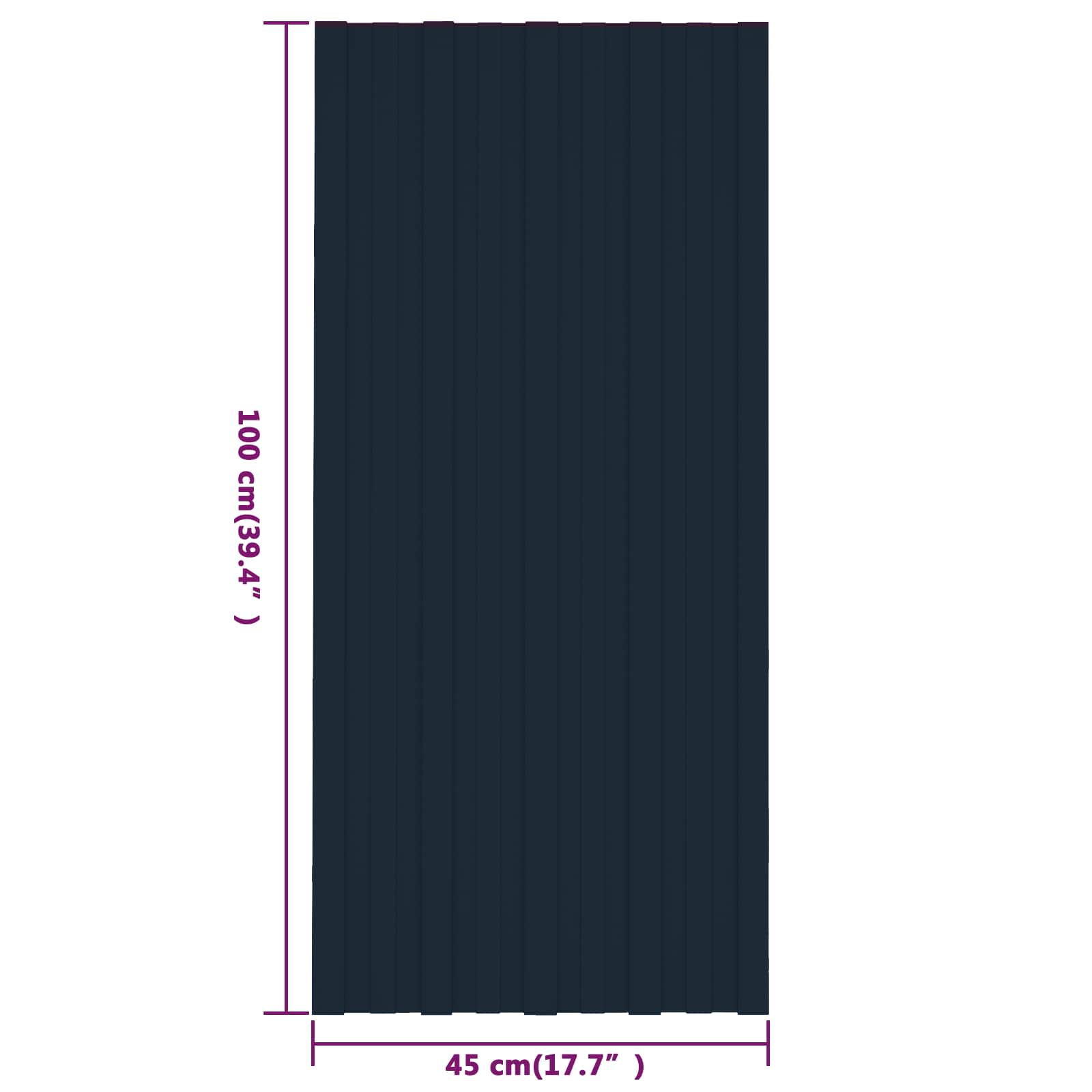 Pannello per tetto 36 pz Antracite 100 x 45 cm Acciaio zincato