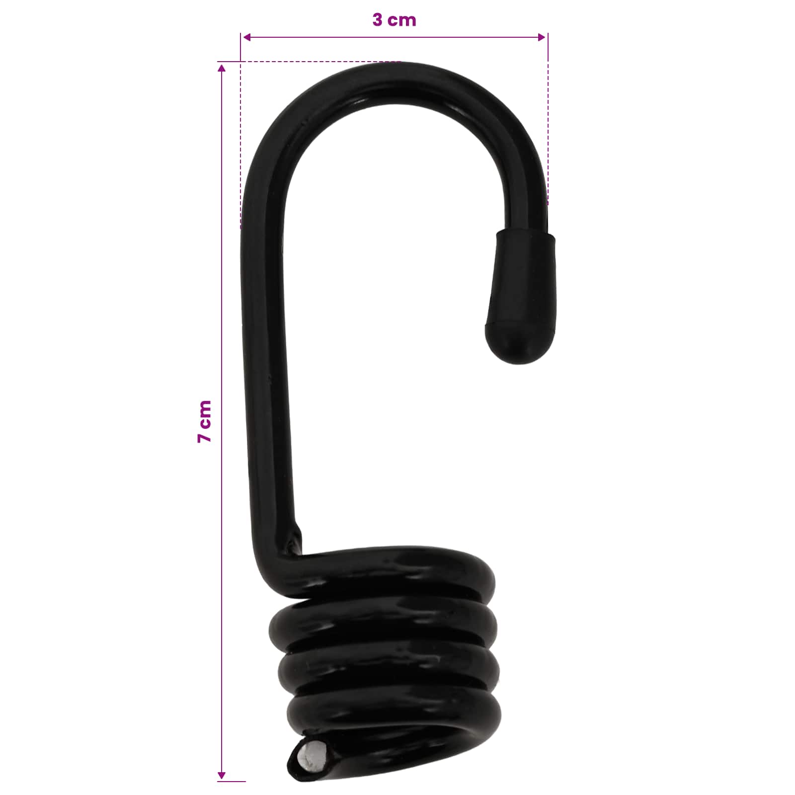 Ganci 12 pz Nero 8 mm x 5 cm Acciaio