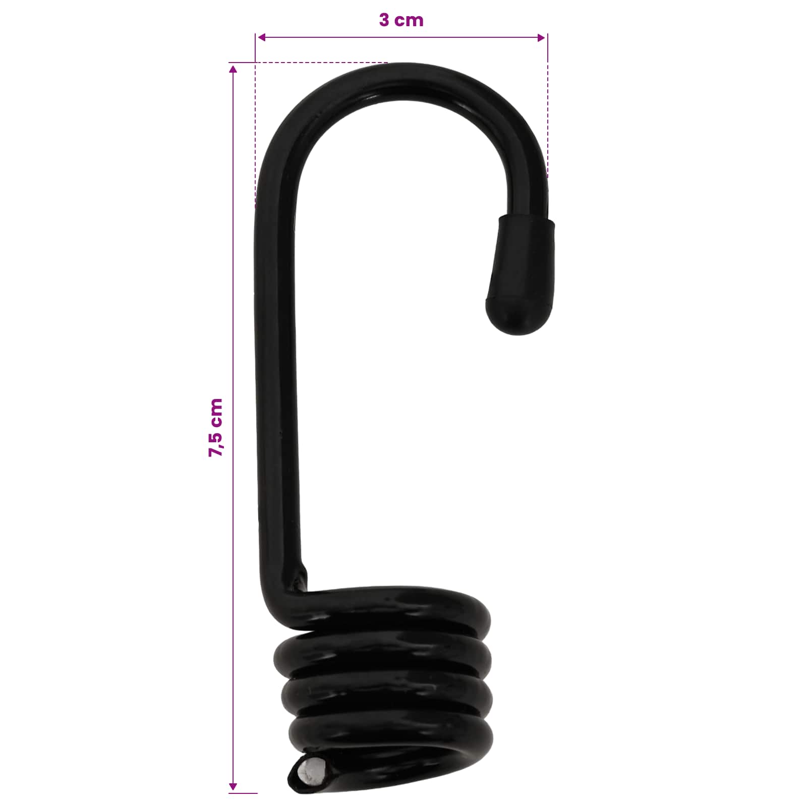 Ganci 24 pz Nero 10 mm x 5 cm Acciaio