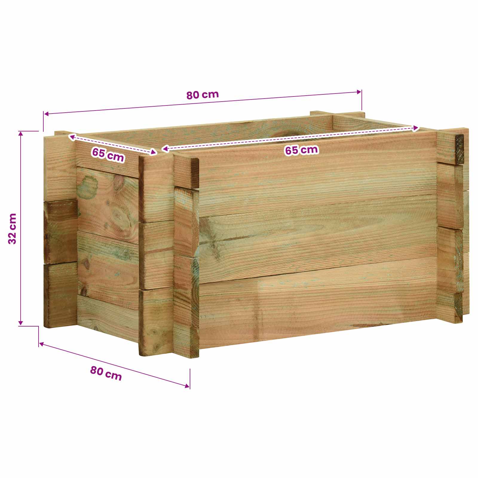 Letto Vegetale Rialzato per Giardino Verde 80 x 80 x 32 cm