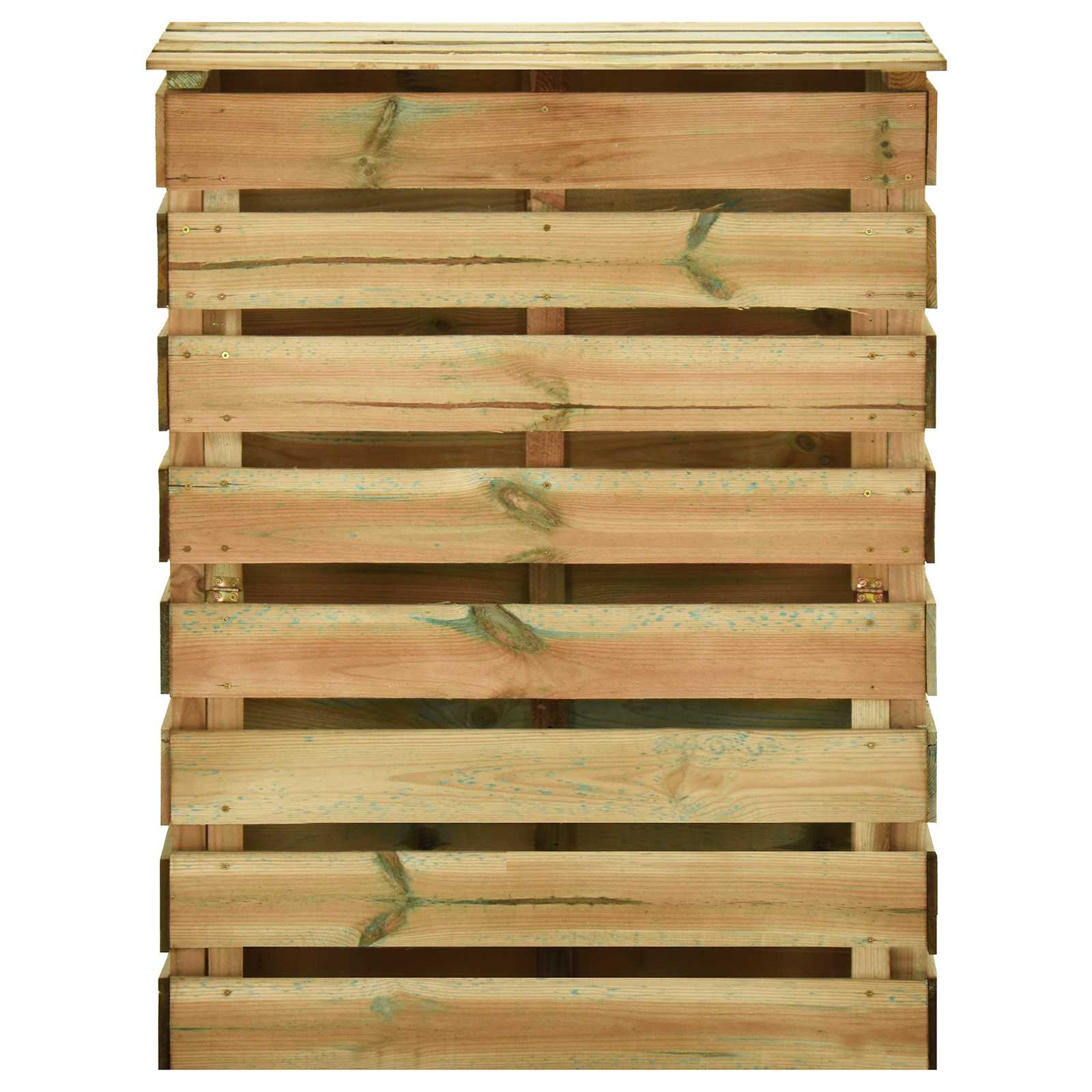 Compostiera da giardino a listelli Verde 106 x 58 x 110 cm