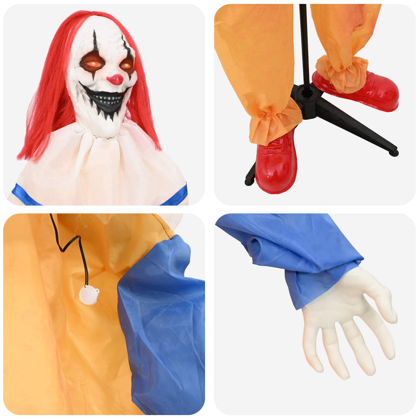 Clown spaventoso di Halloween SPOOKA Giallo e Blu