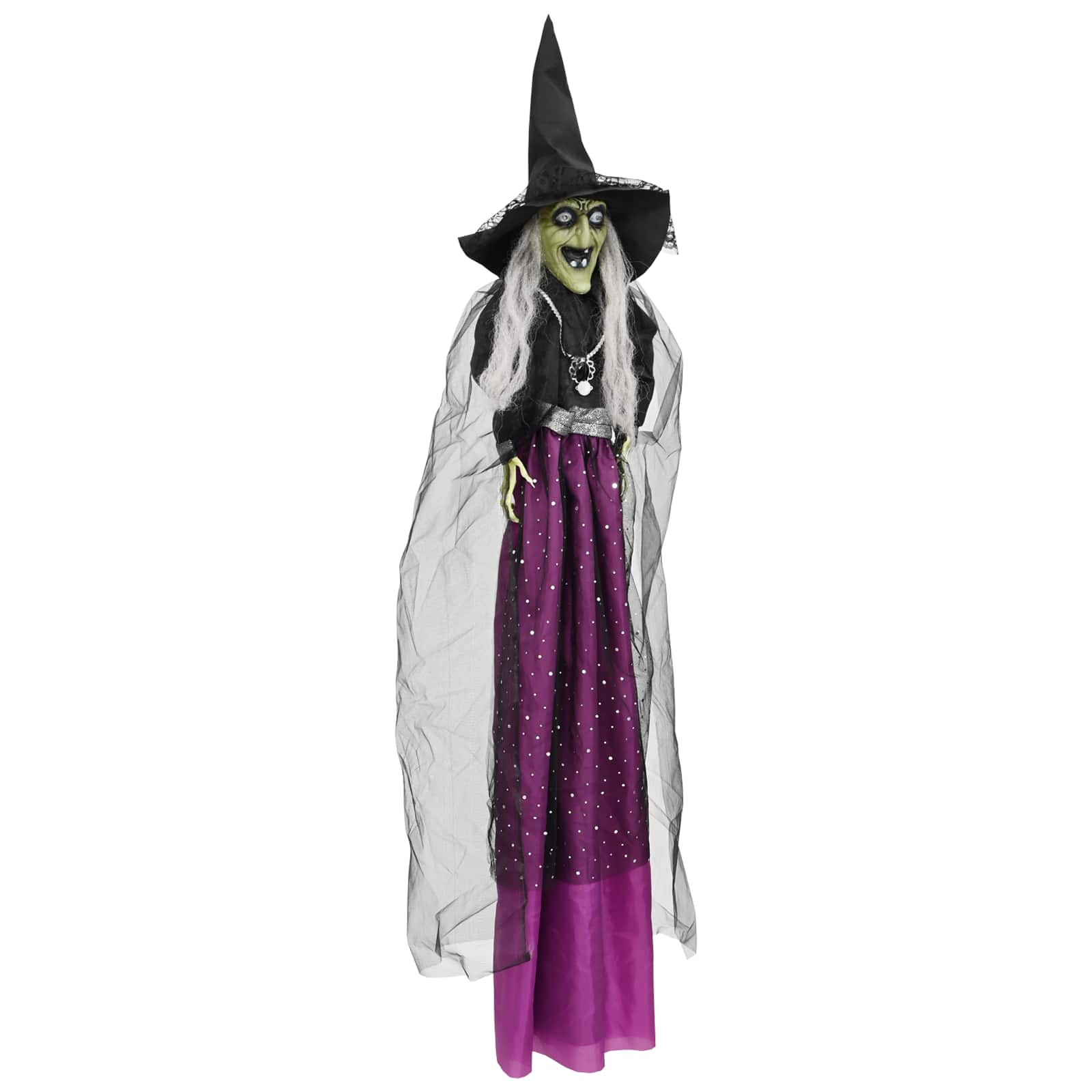 Strega di Halloween da appendere SPOOKA Viola 30 x 133 cm