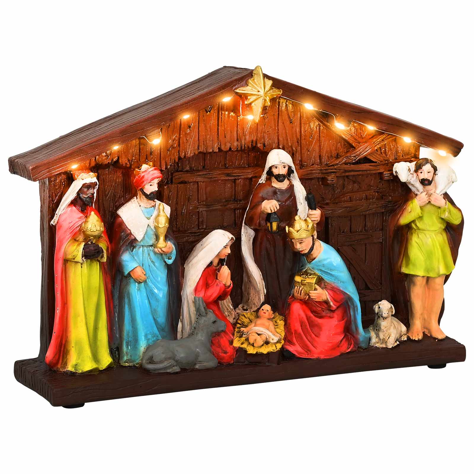 Presepio di Natale SALO 31 x 7,5 x 21,5 cm Resina Multicolore