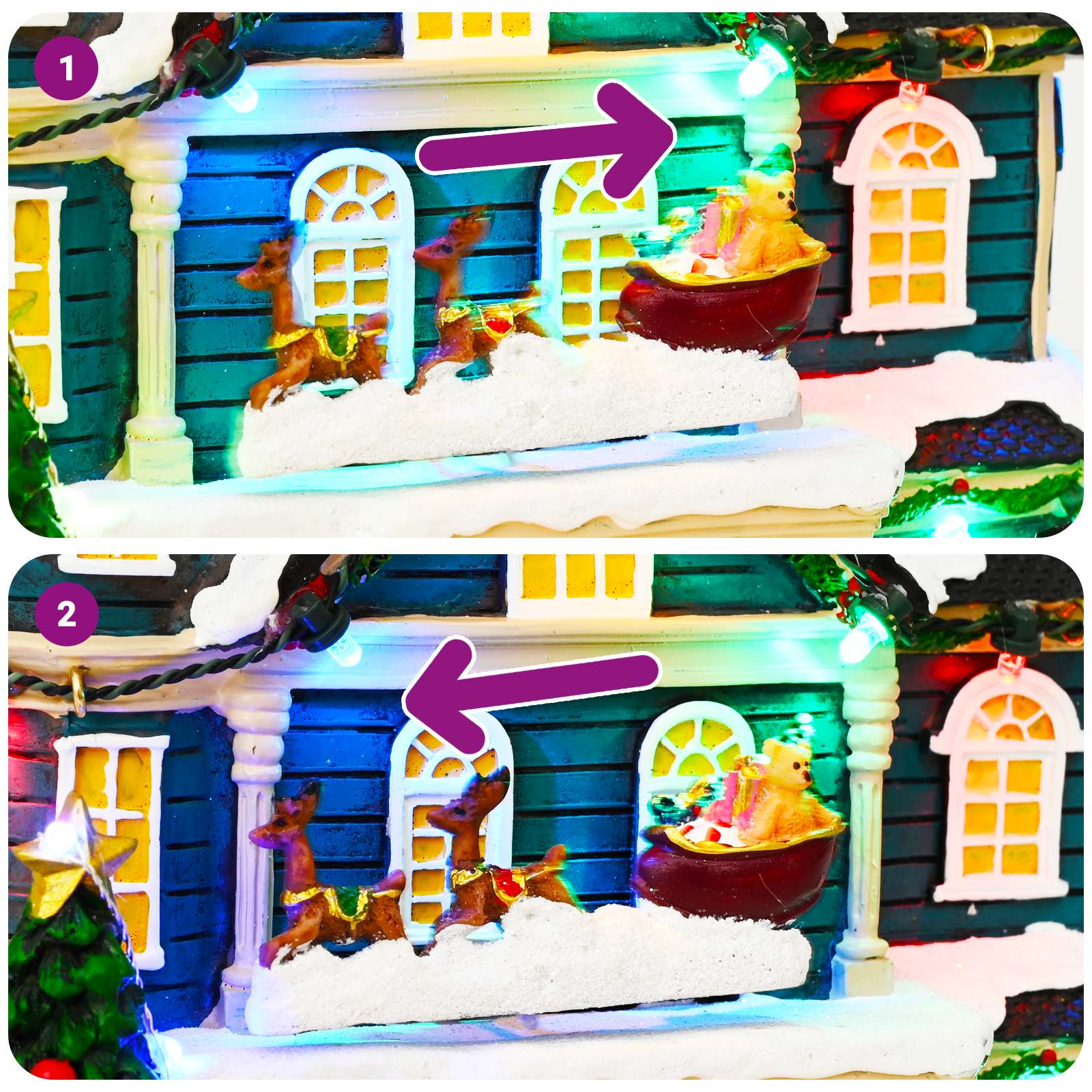 Villaggio di Natale con slitta SALO 19 x 13 x 24 cm Resina