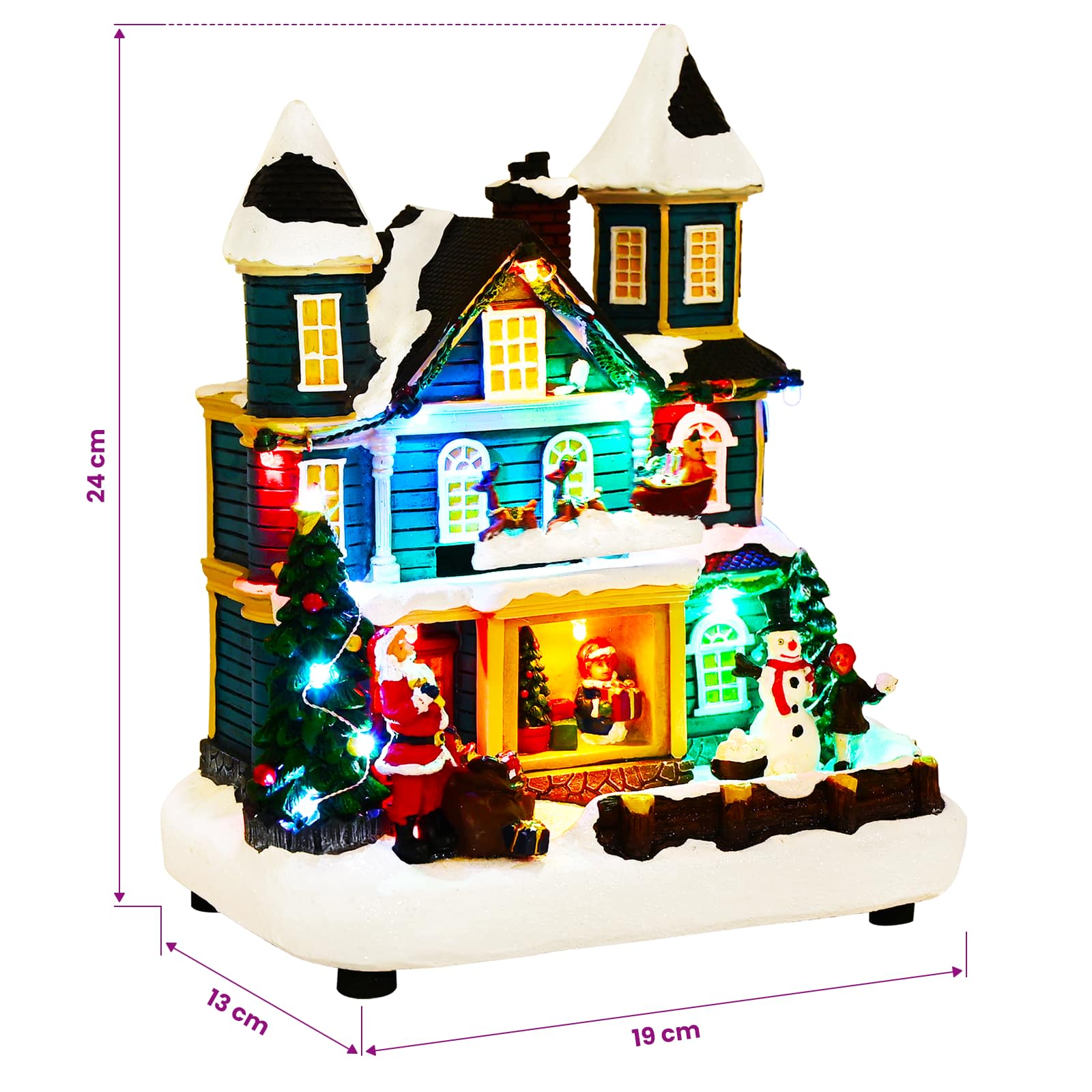 Villaggio di Natale con slitta SALO 19 x 13 x 24 cm Resina