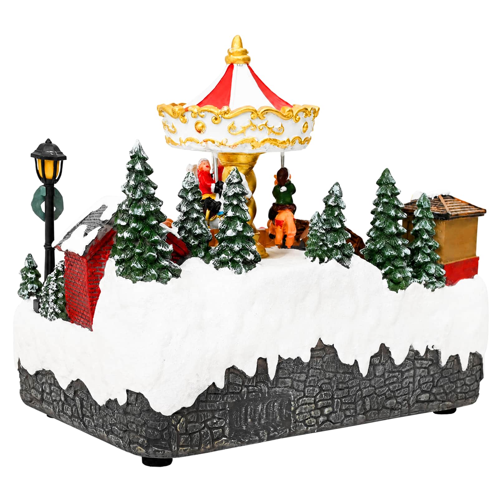 Villaggio di Natale con giostra SALO 25,5 x 16 x 21,5 cm Resina