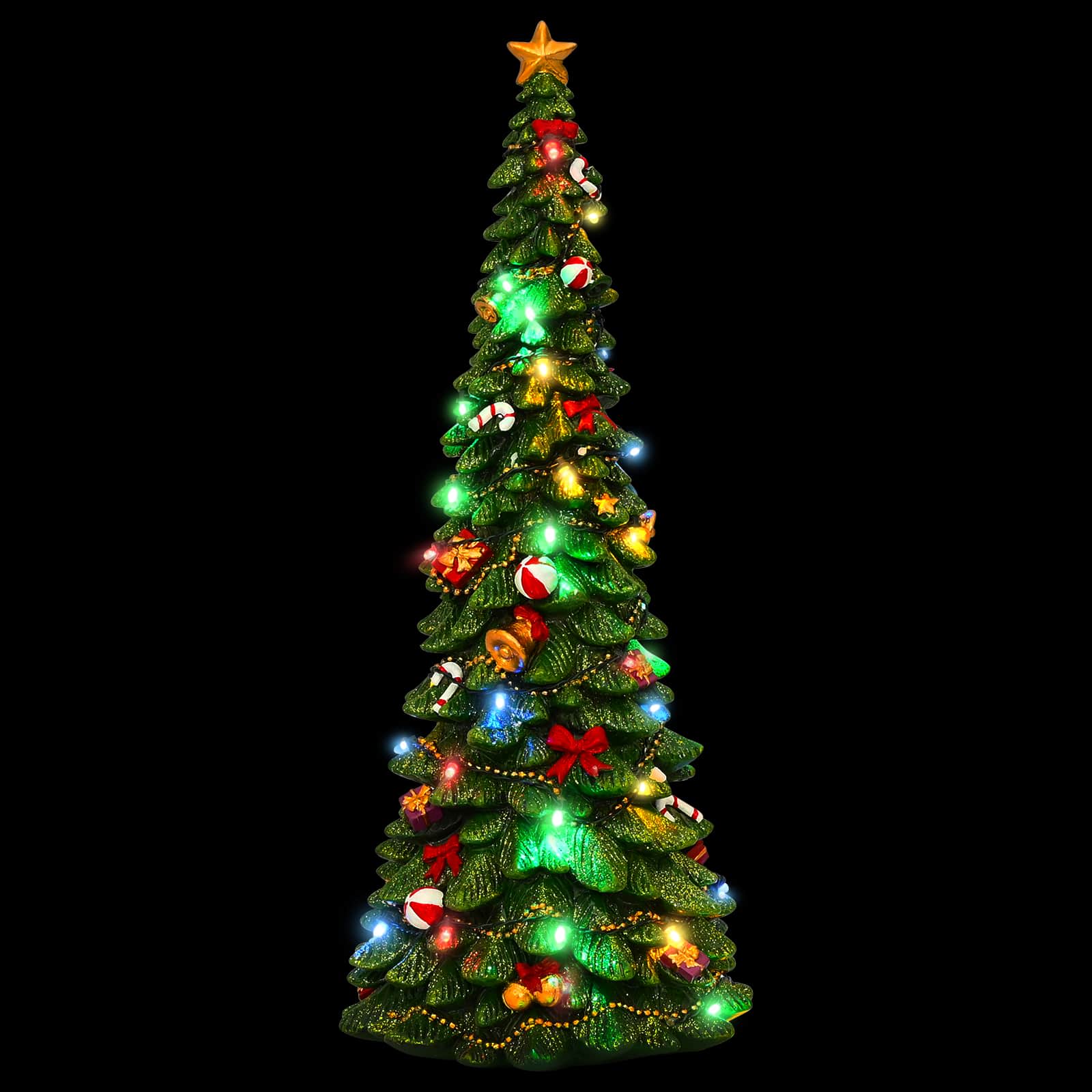 Albero di Natale con luci SALO 16,5 x 15,5 x 40 cm Resina Verde