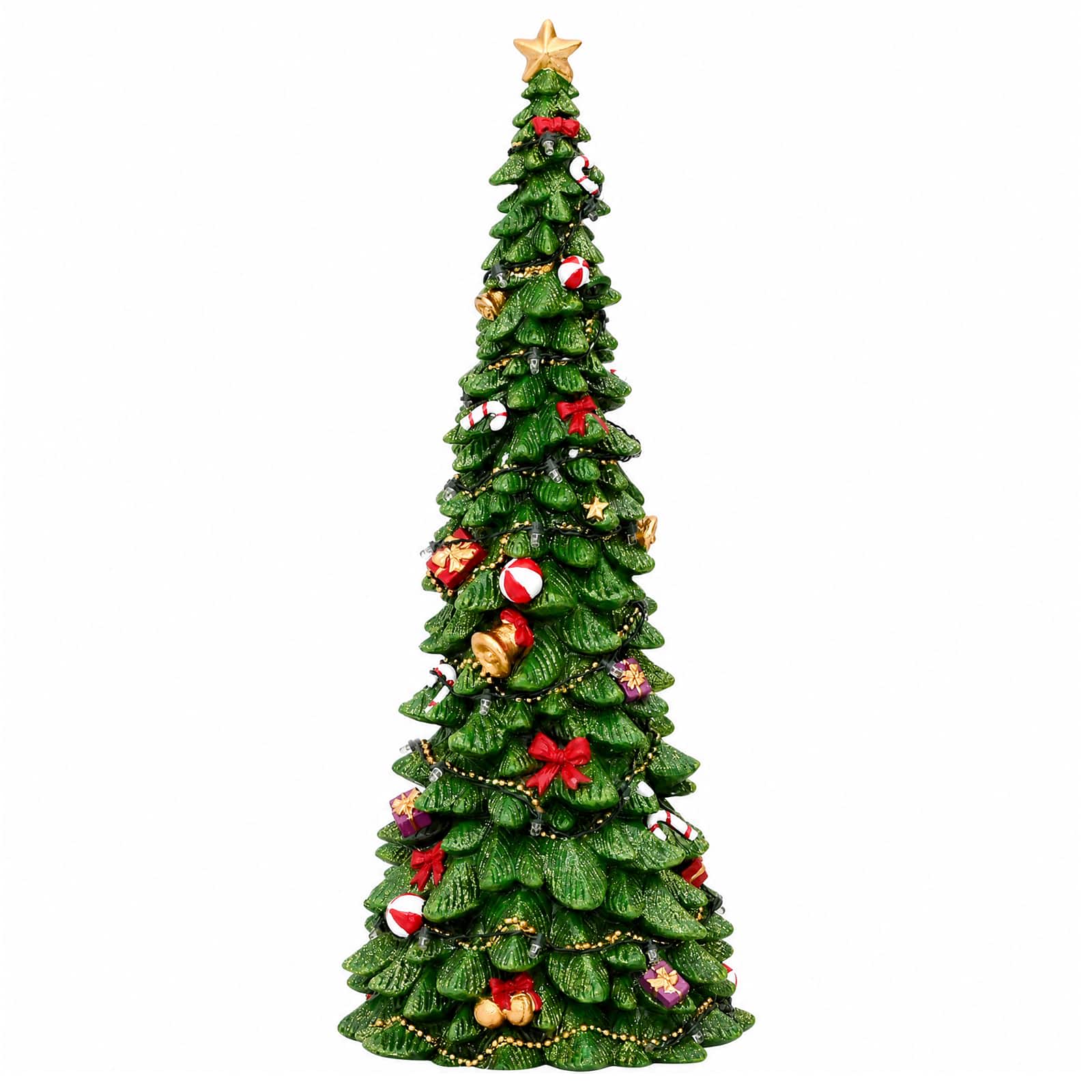 Albero di Natale con luci SALO 16,5 x 15,5 x 40 cm Resina Verde