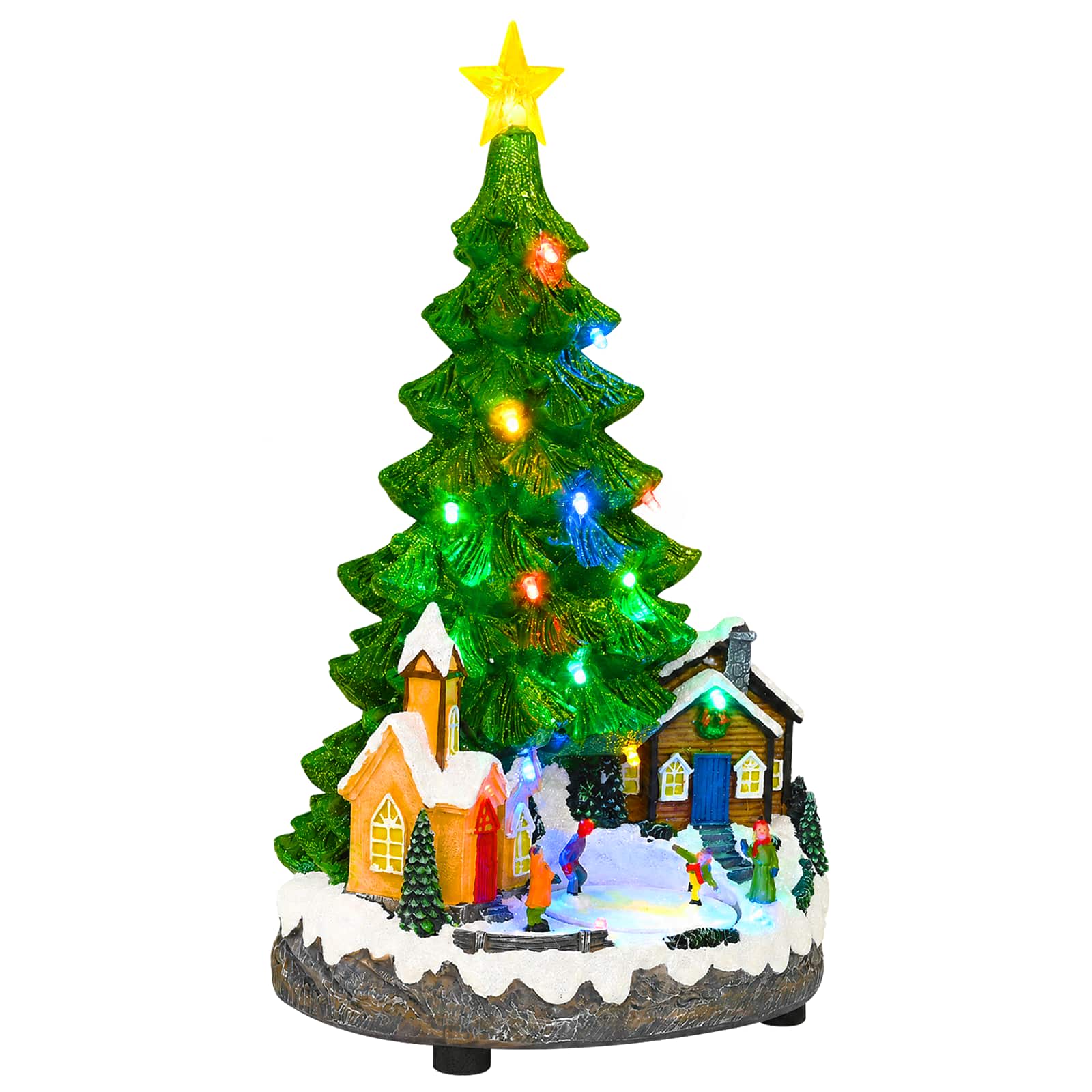 Albero di Natale musicale SALO 16 x 15 x 27,5 cm Resina Verde