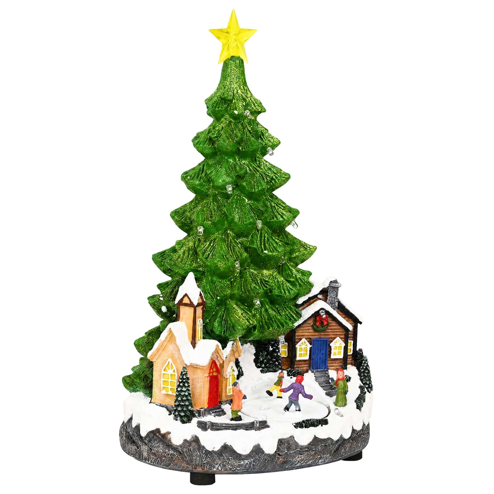 Albero di Natale musicale SALO 16 x 15 x 27,5 cm Resina Verde