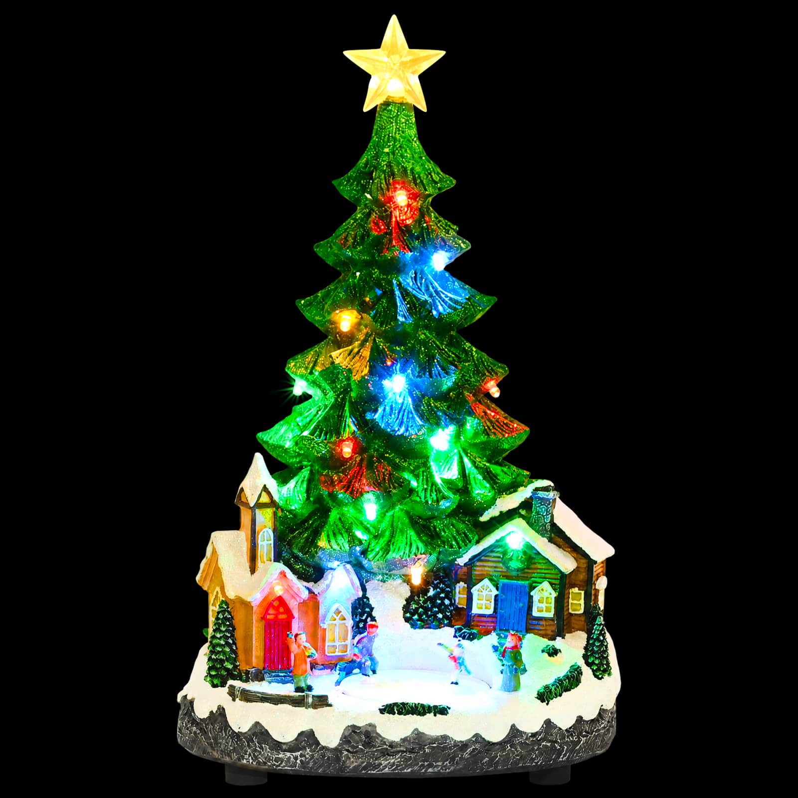 Albero di Natale musicale SALO 16 x 15 x 27,5 cm Resina Verde