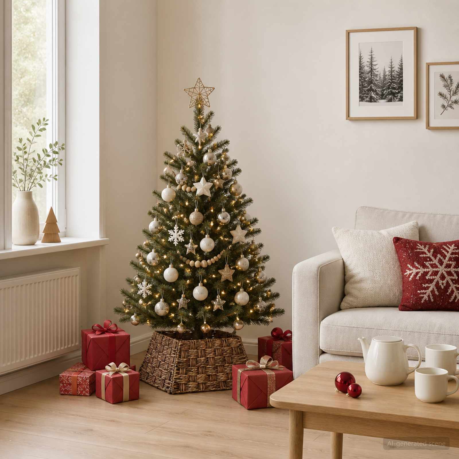 Collare per Albero di Natale Quadrato Marrone lavato
