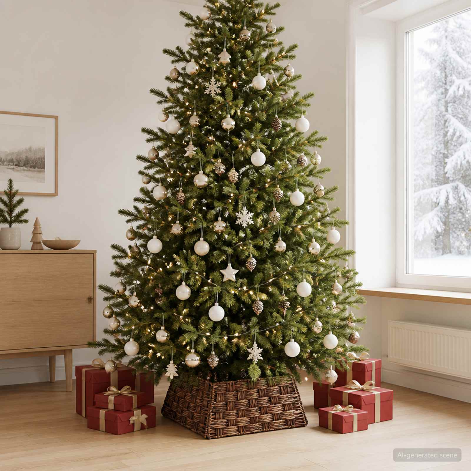 Collare per Albero di Natale Quadrato Marrone lavato