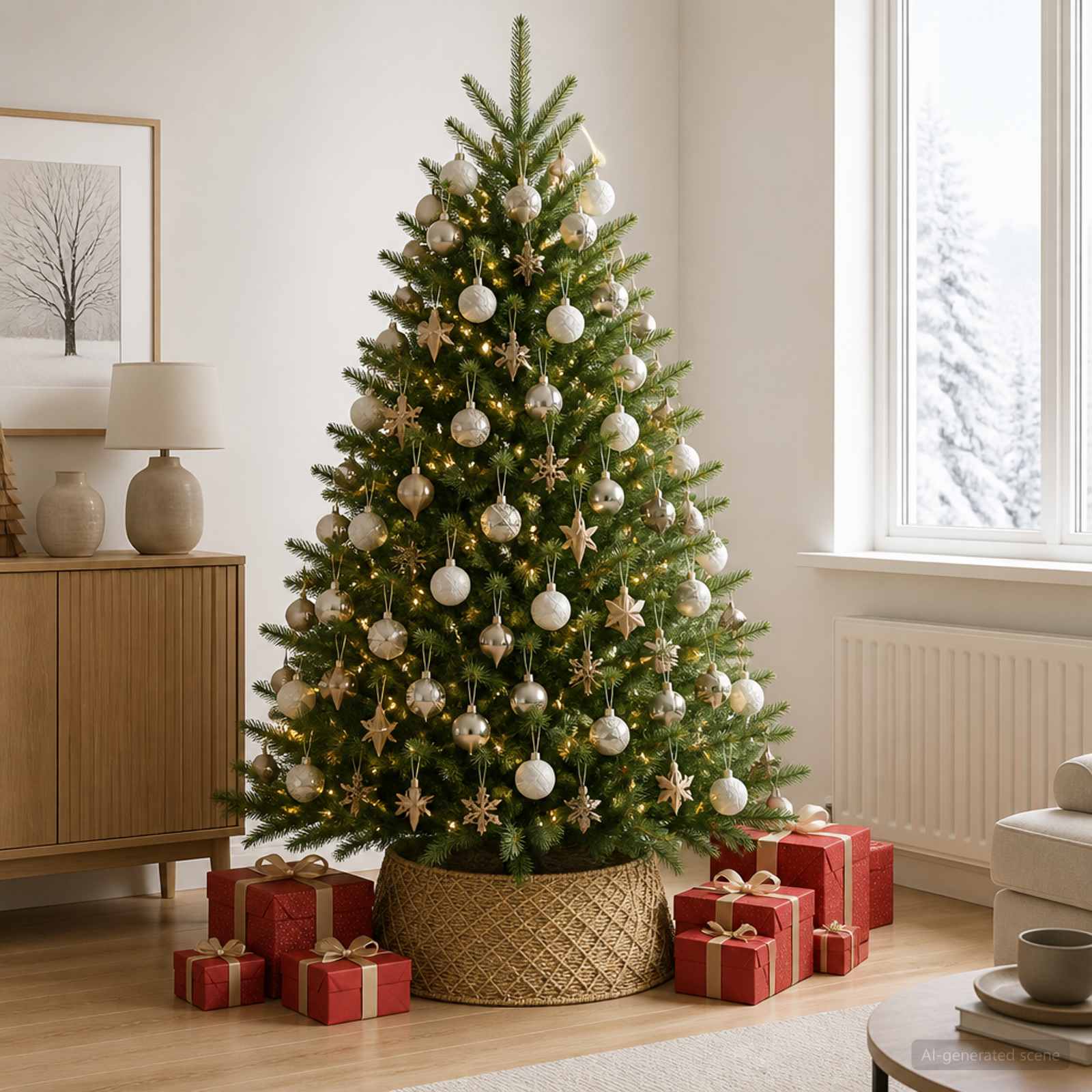 Collare per Albero di Natale Rotondo Naturale Ø 60 x 22 cm