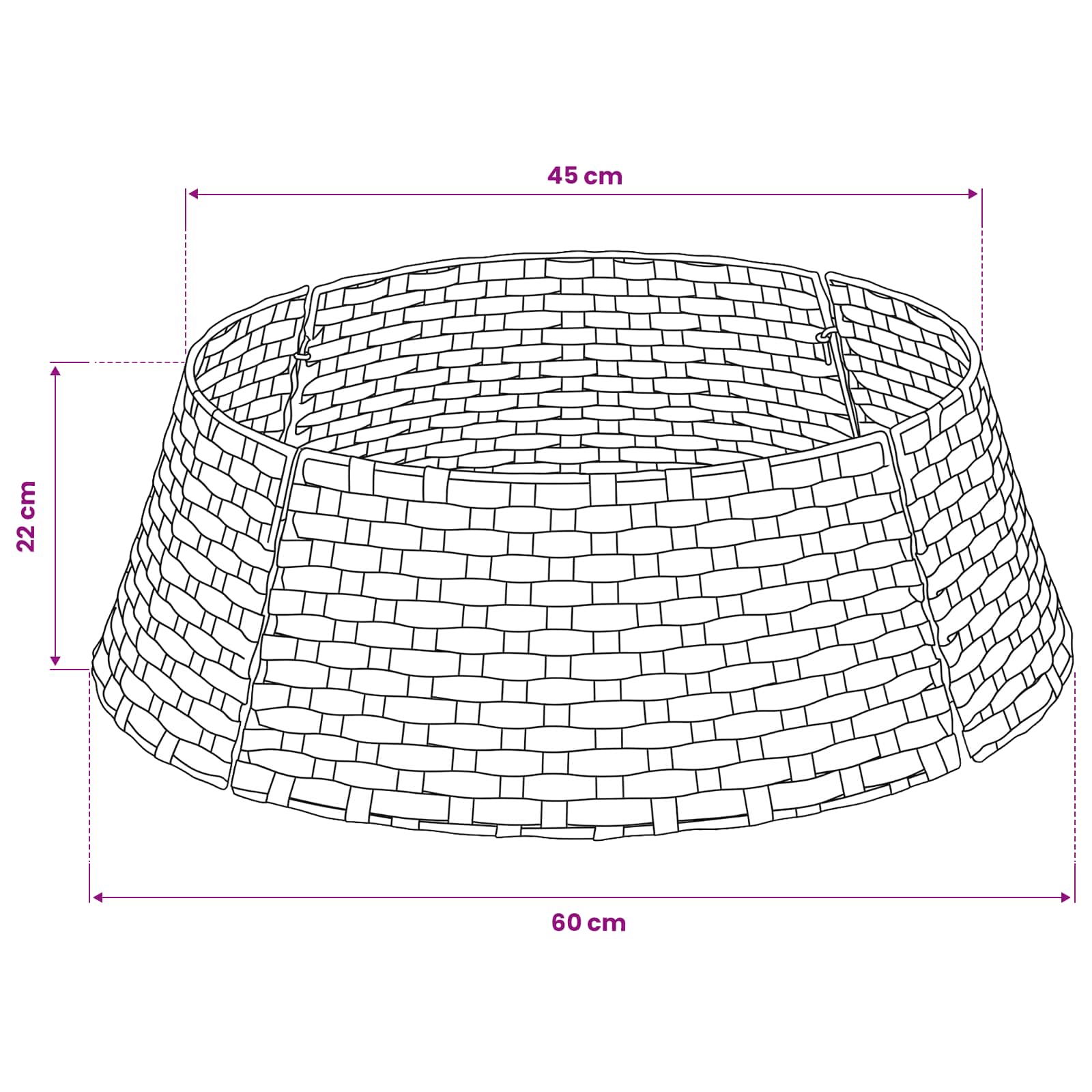 Collare per Albero di Natale Rotondo Marrone Chiaro polyrattan