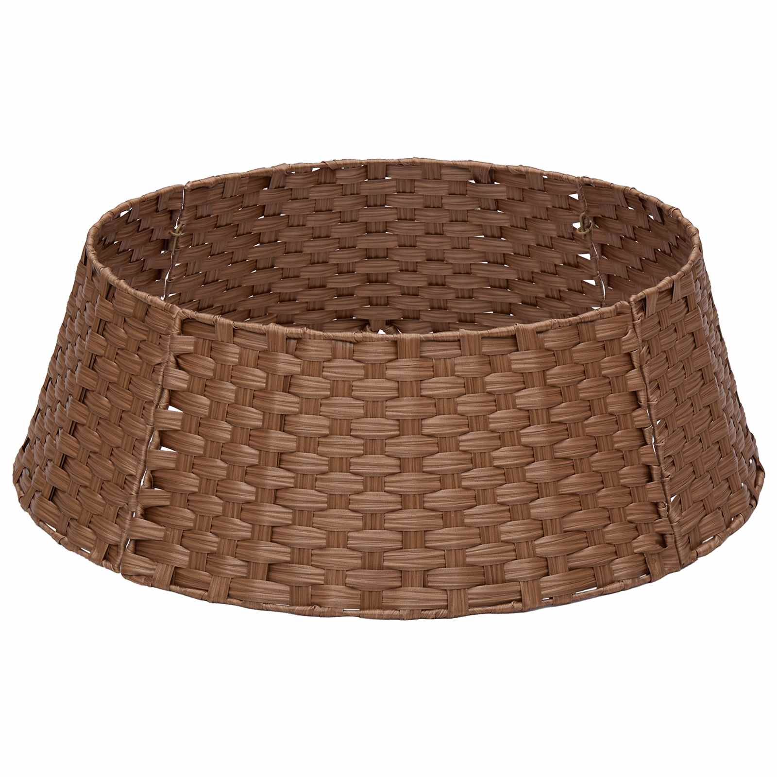 Collare per Albero di Natale Rotondo Marrone Chiaro polyrattan