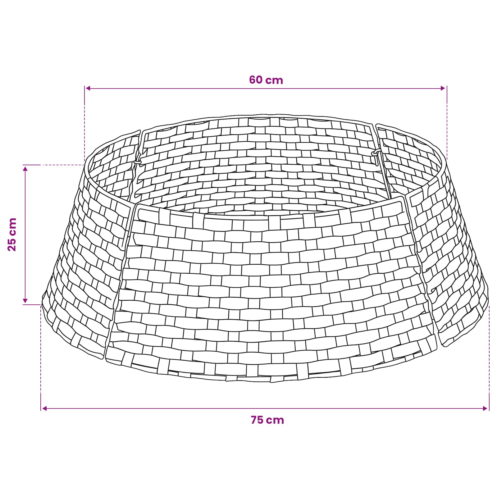 Collare per Albero di Natale Rotondo Marrone Chiaro polyrattan