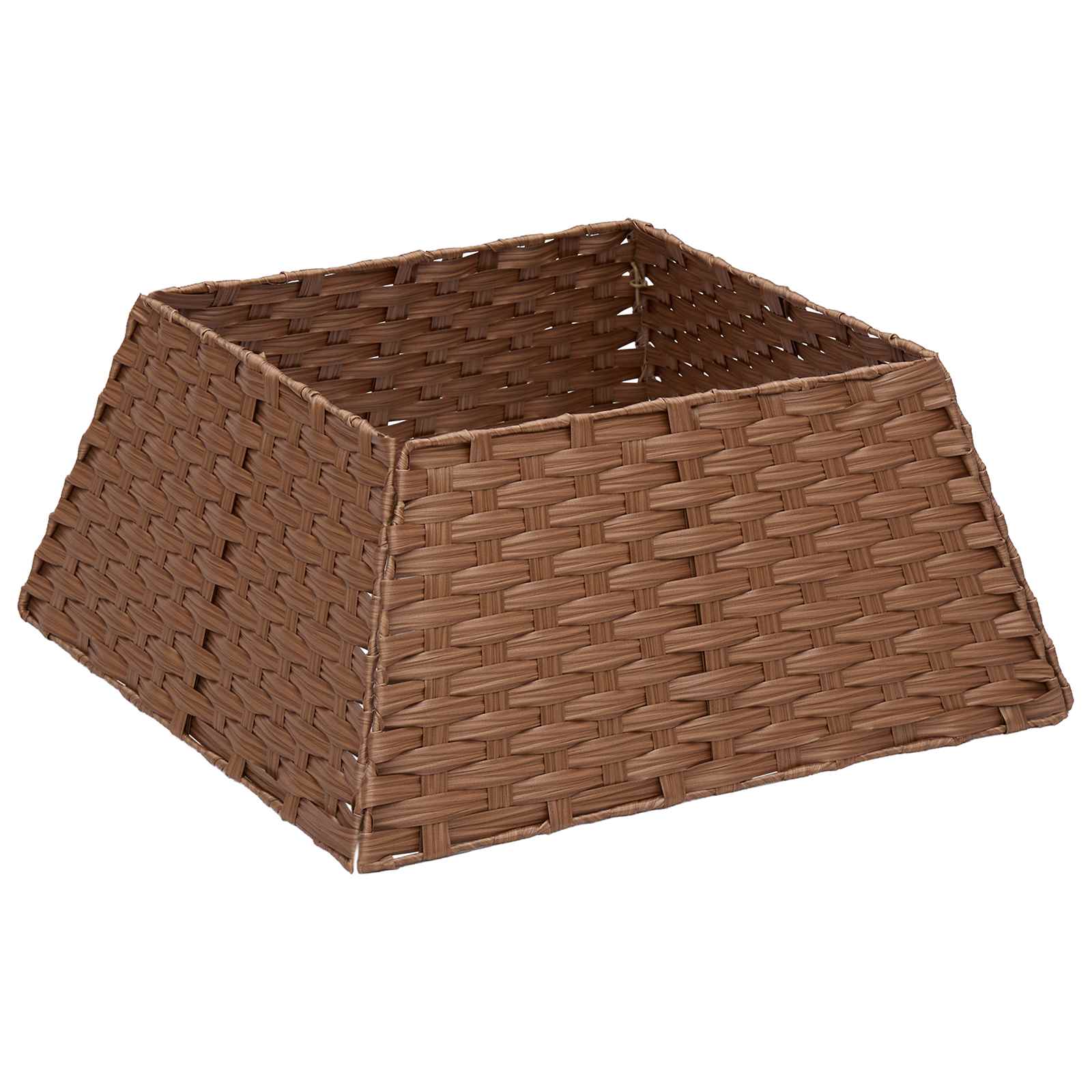 Collare per Albero di Natale Quadrato Marrone Chiaro polyrattan
