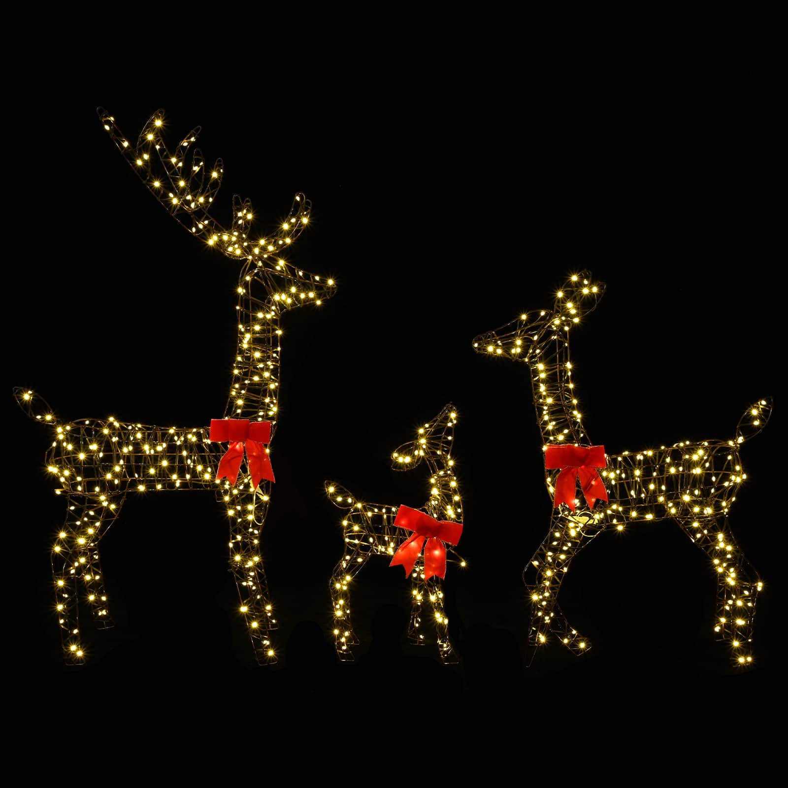 Famiglia di renne natalizie LED 700 LED Bianco caldo