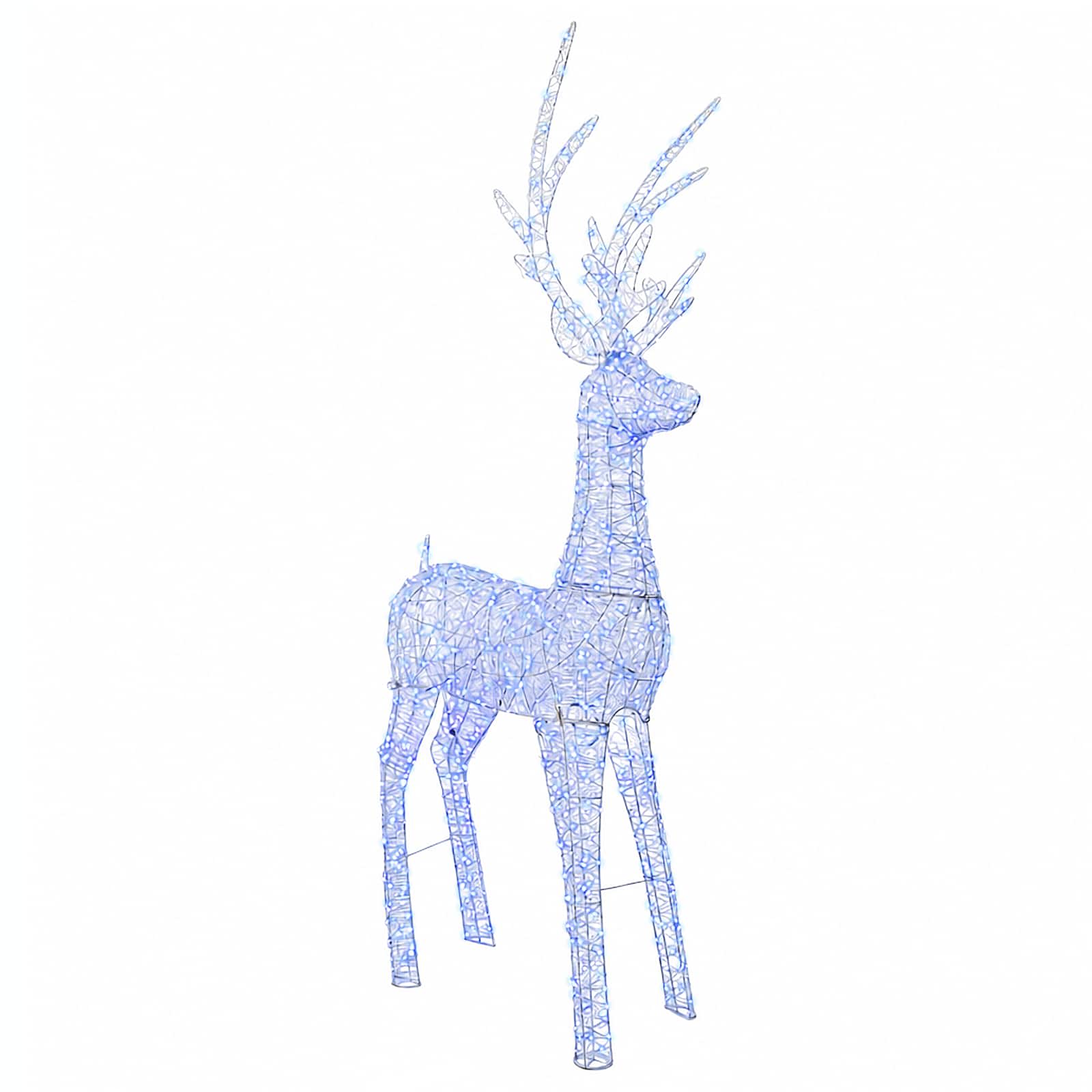 Renna di Natale luminosa a LED 1000 LED Blu 122 x 56 x 270 cm