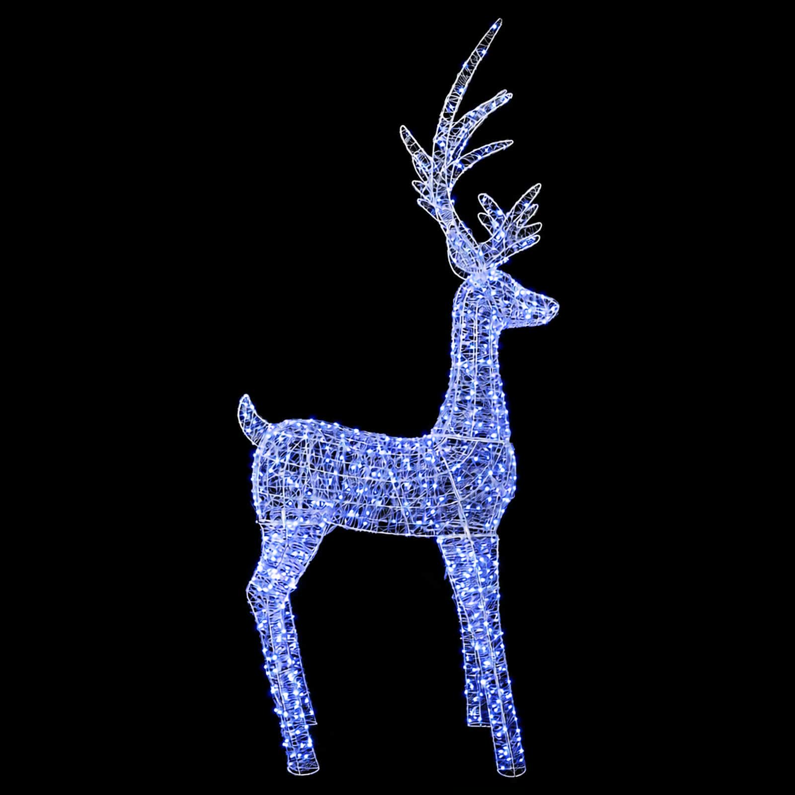 Renna di Natale luminosa a LED 1000 LED Blu 122 x 56 x 270 cm