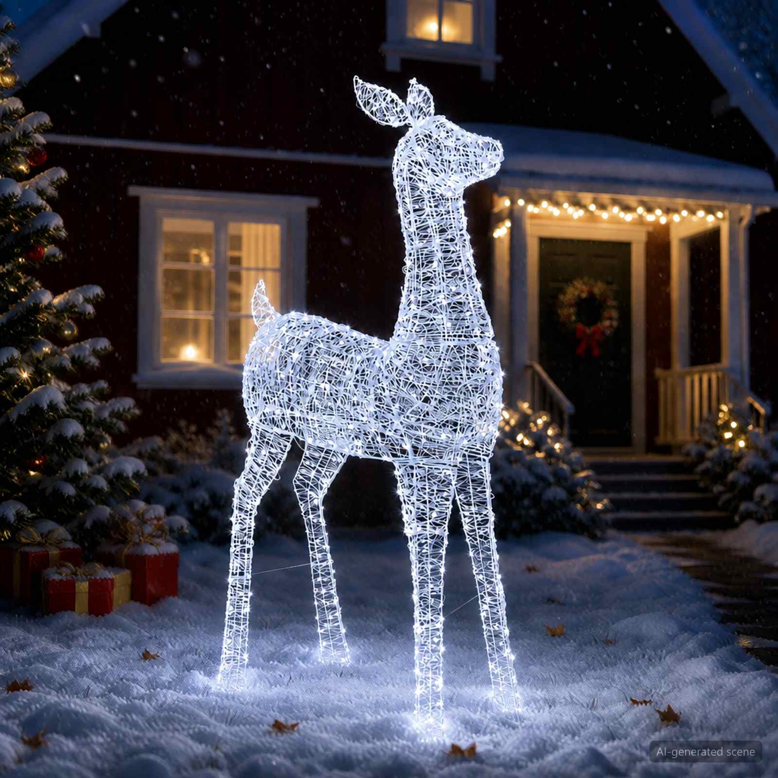 Renna di Natale luminosa a LED LOVIISA 900 LED Bianco