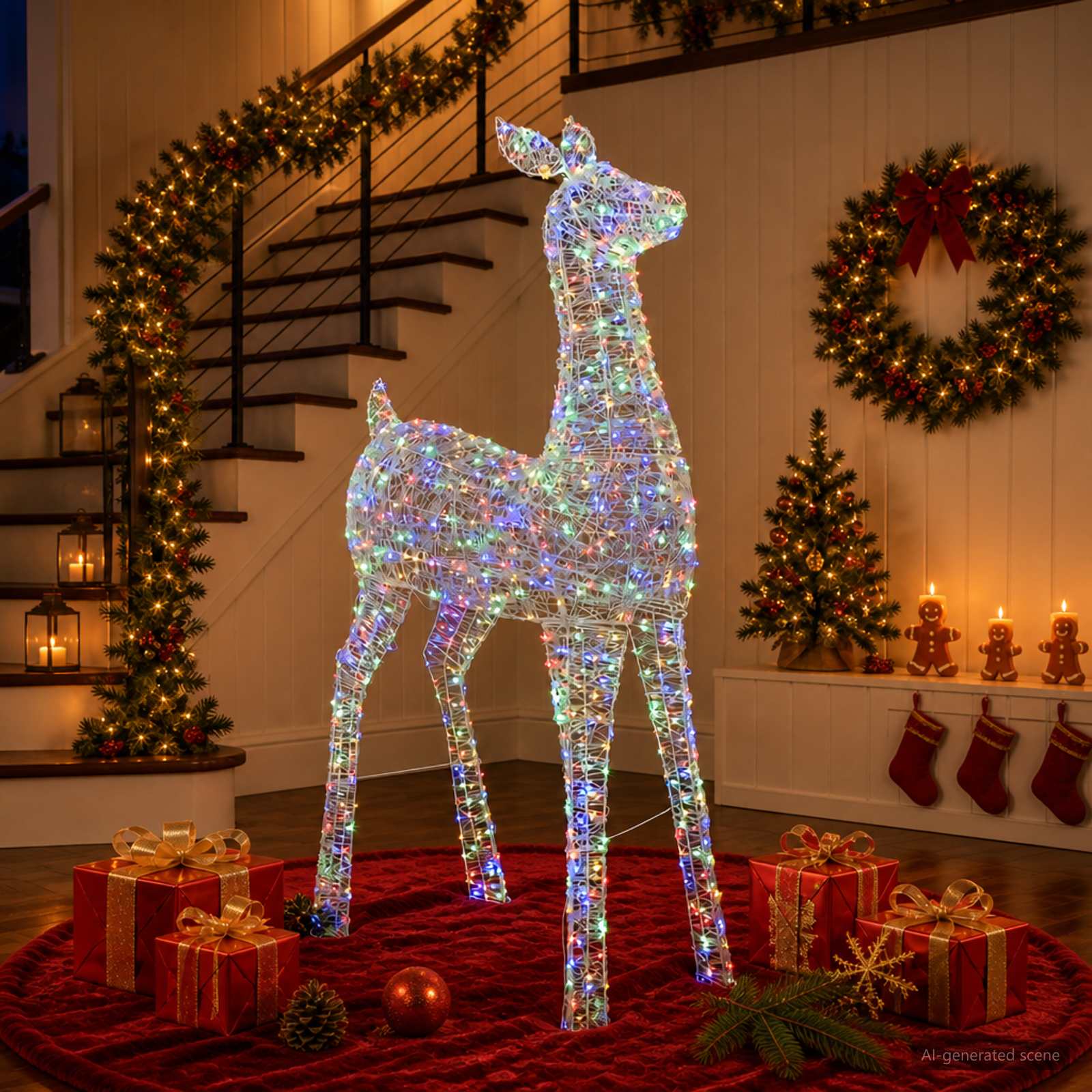 Renna di Natale luminosa a LED LOVIISA 900 LED Multicolore