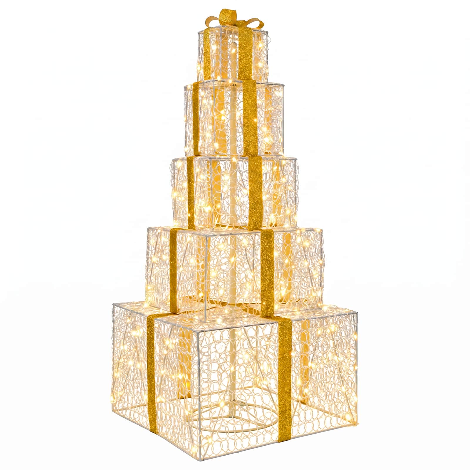 Pacchi regalo di Natale impilabili con LED 250 LED Bianco caldo