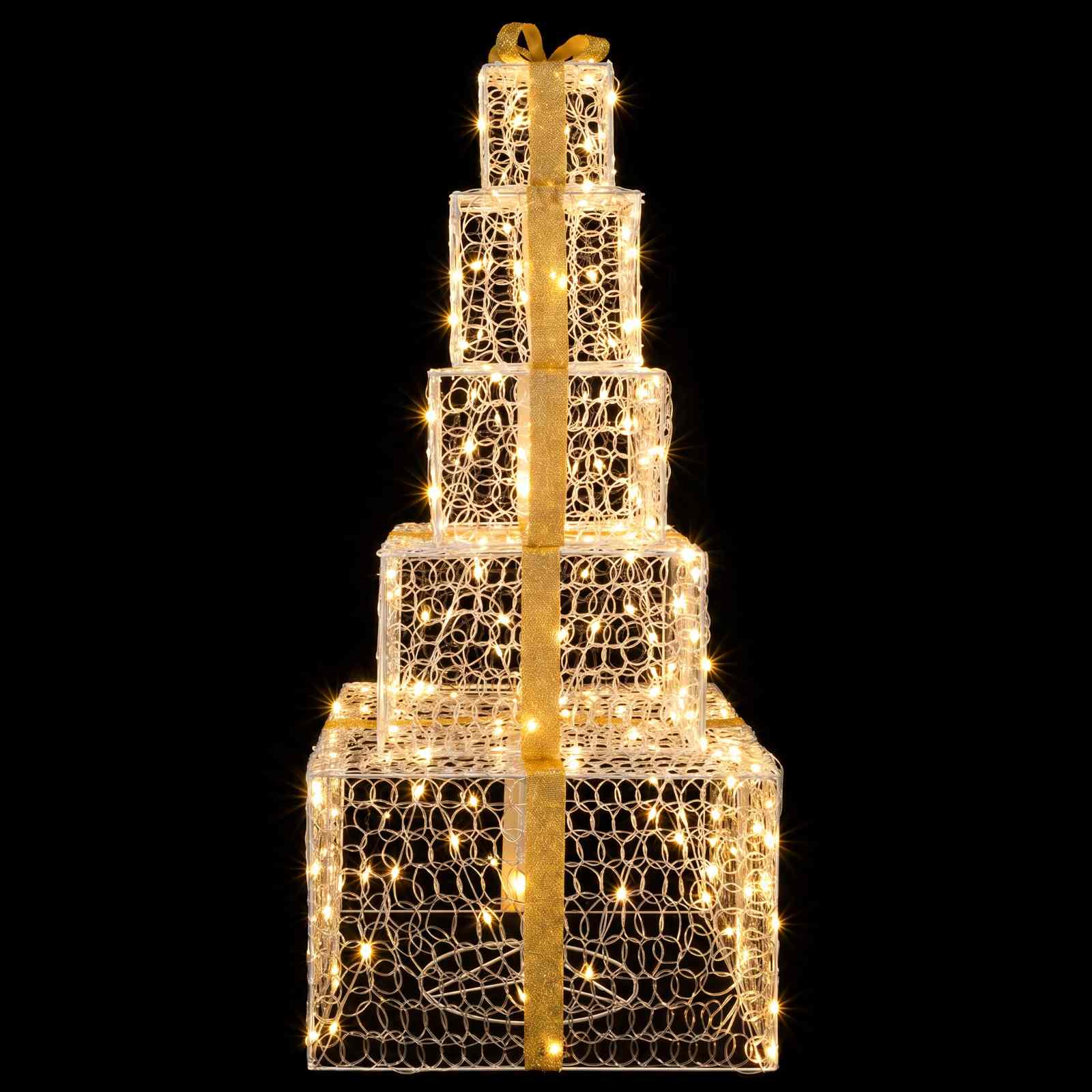 Pacchi regalo di Natale impilabili con LED 250 LED Bianco caldo