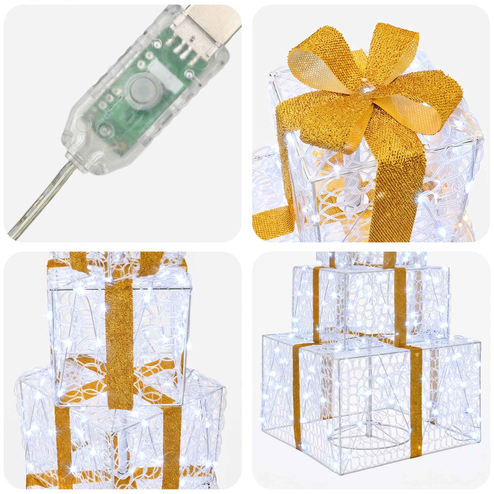 Pacchi regalo di Natale impilabili con LED 250 LED