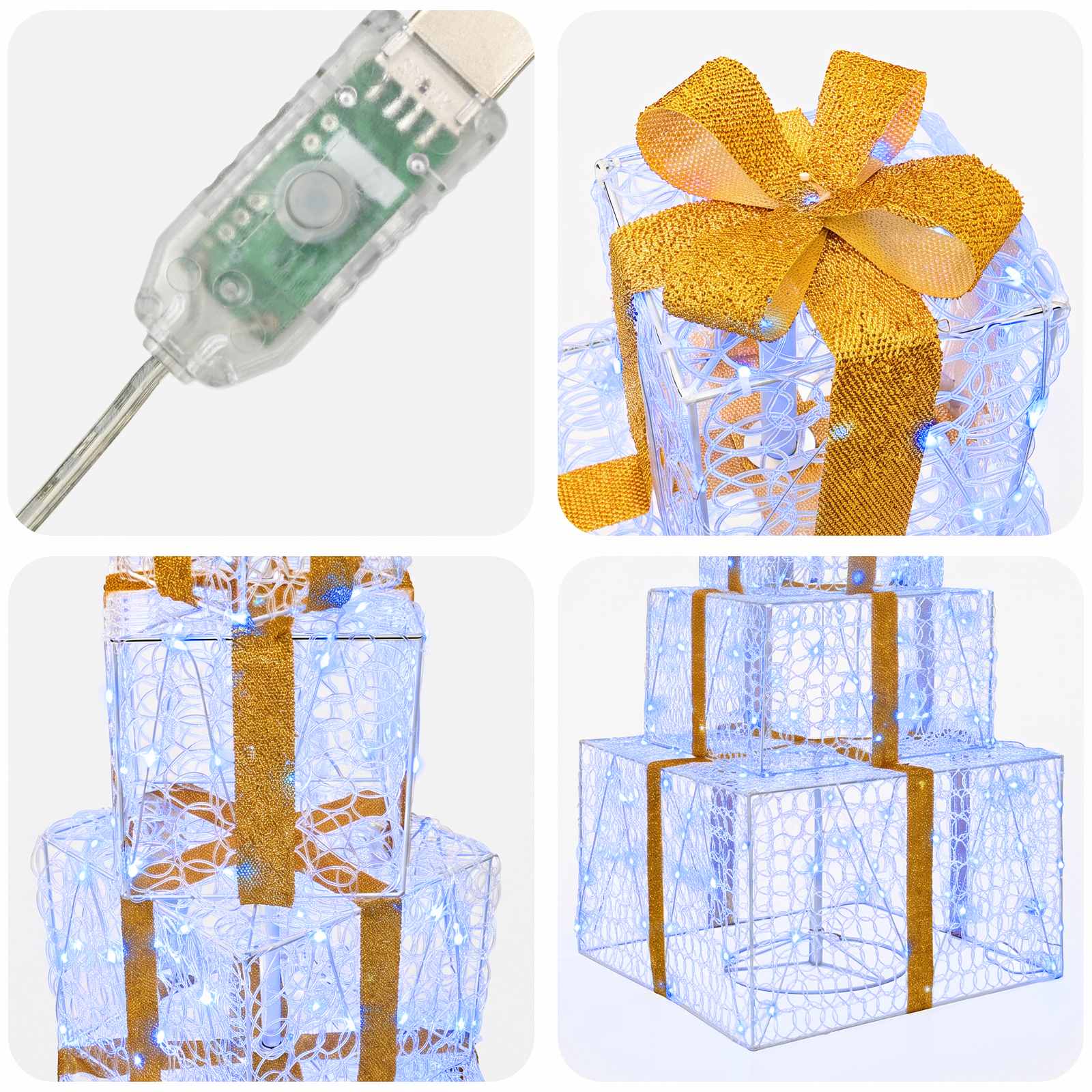 Pacchi regalo di Natale impilabili con LED 250 LED Blu