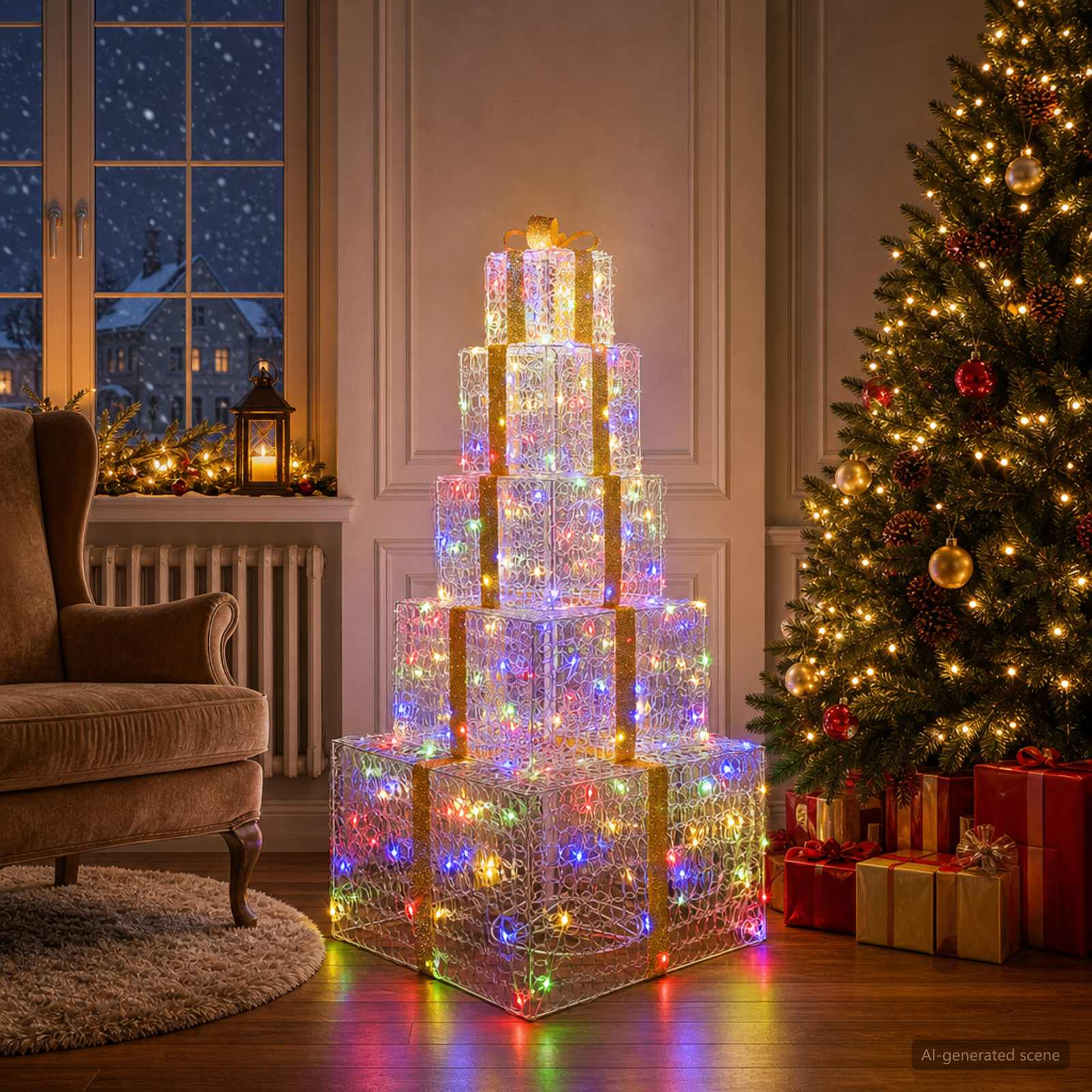 Pacchi regalo di Natale impilabili con LED 250 LED Multicolore